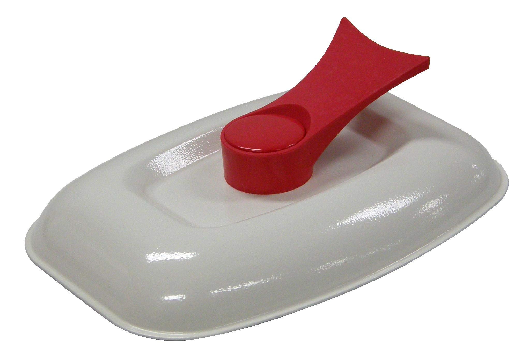 Non-Stick Microwave Grill Pan for Healthy Cooking - Red - Perfect for Grilling Chicken, Fish & Vegetables in Microwave