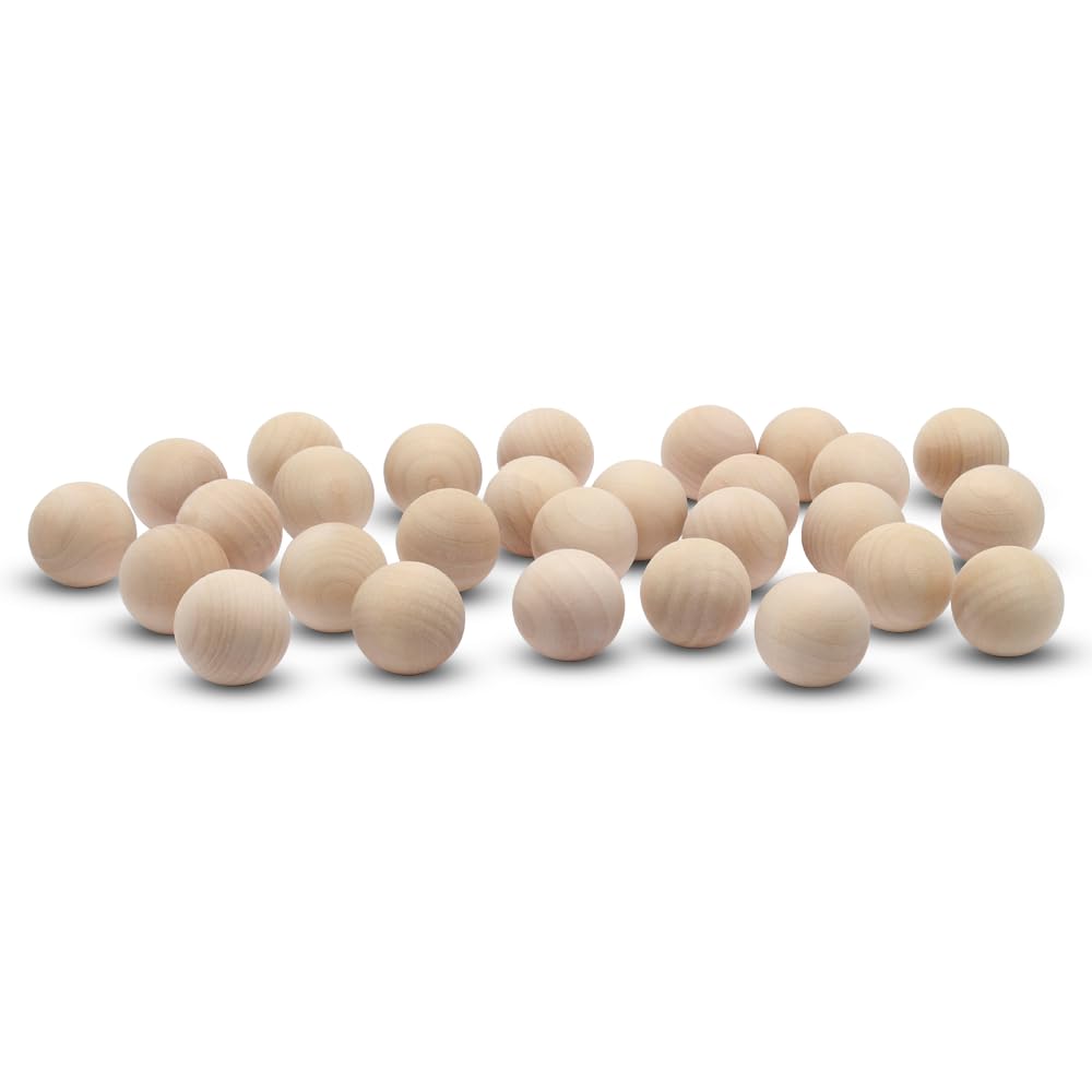 1 Inch Unfinished Natural Birch Wood Balls - Pack of 250 Smooth Hardwood Craft Balls for DIY Projects, Woodworking, Jewelry Making & Home Decor (1