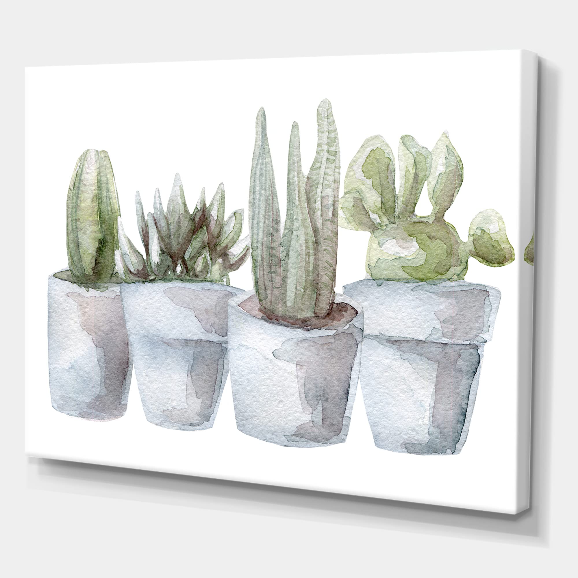 DesignQ Cactus and Succulent House Plants Vintage Farmhouse Canvas Wall Art - Perfect for Living Room, Bedroom, and Office Decor