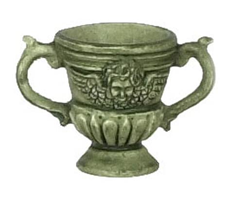 Pair of Miniature Verde Garden Urns for Dollhouse - Handcrafted Resin Planters - Perfect for Fairy Gardens, Home Decor & Collectible Miniatures