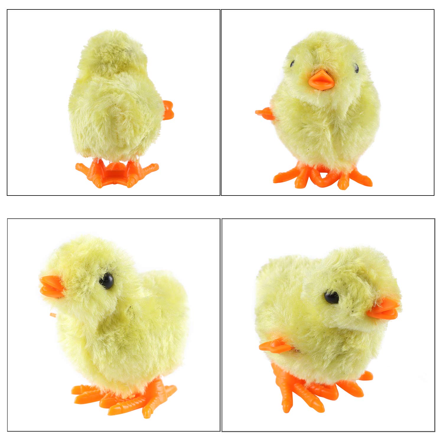 8 Pack Easter Chick Wind-Up Toys - Fluffy Plush Chicken Clockwork Walking & Jumping Toys for Kids - Easter Egg Hunt, Basket Stuffers, Party Favors, Birthday Gifts - Fun for Easter Celebrations, Classroom Rewards & Playtime Activities