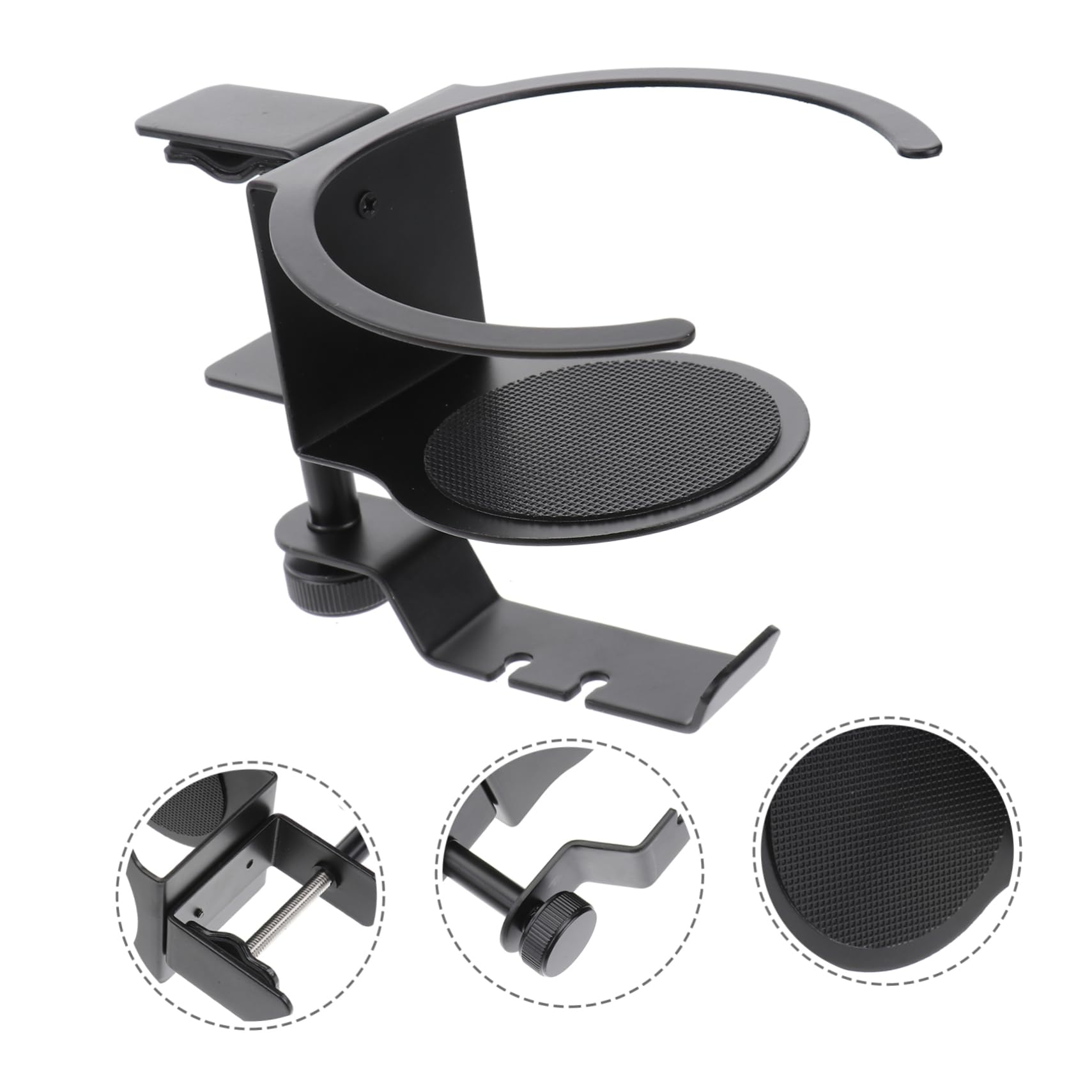 6-Pack Multi-Functional Aluminum Hanger with Cup Holder - Adjustable Alloy Drink Stand for Desk, Office, Party & Outdoor Use
