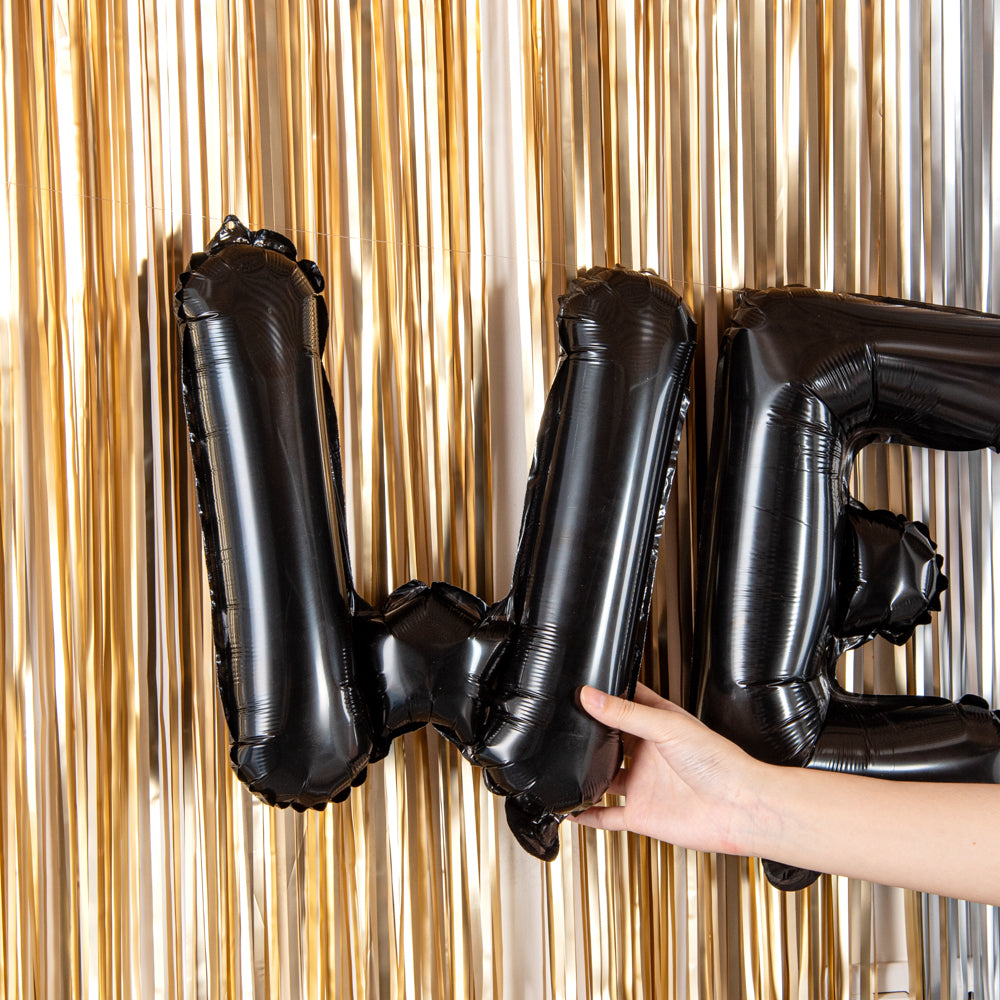 Black Mylar Letter W Balloon - 16 Inch Large Foil Balloon for Birthday Party Decorations, Baby Shower, Graduation & Wedding Celebrations (1 Count)