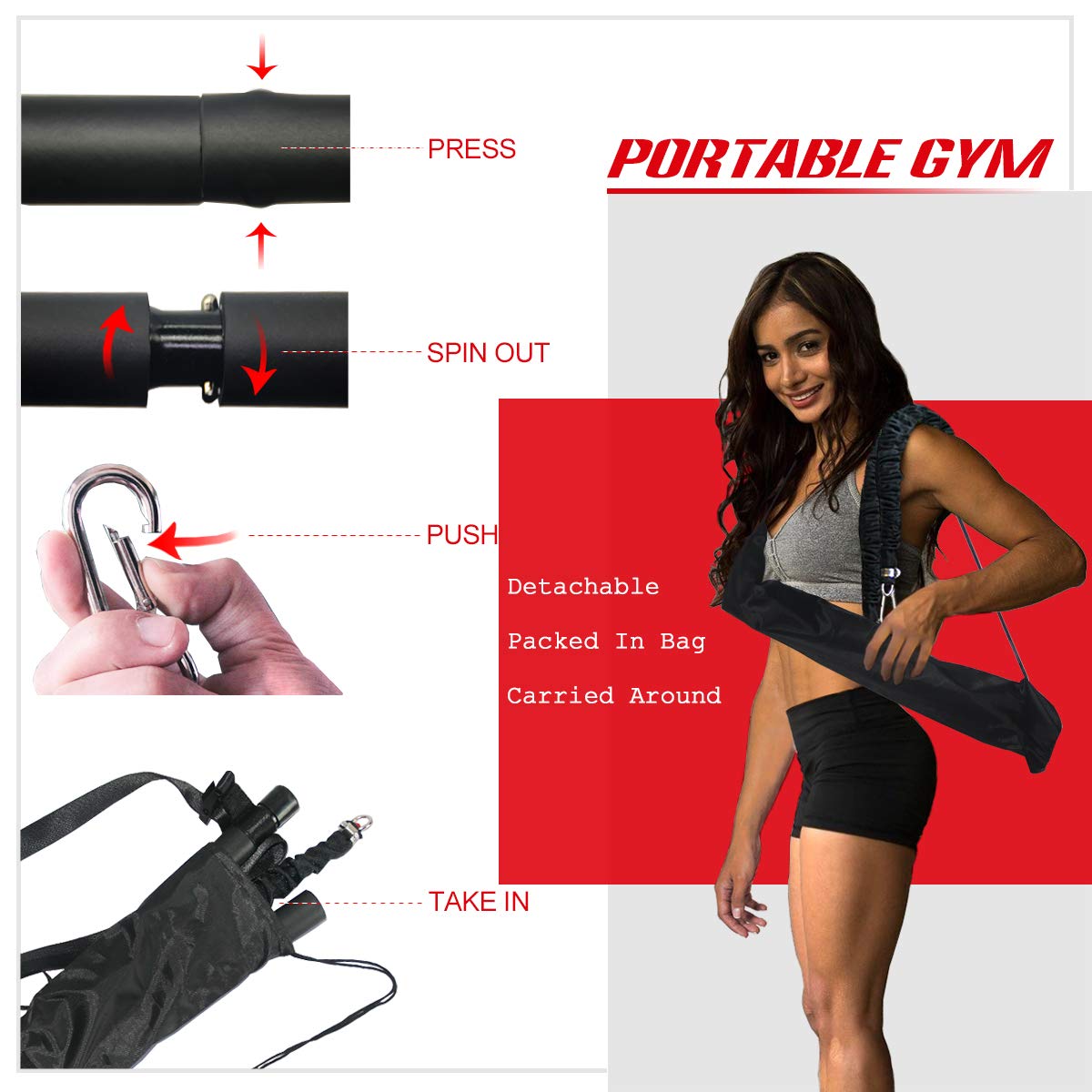 Adjustable Pilates Bar Kit with Resistance Bands - Portable Yoga Toning Stick for Home Gym, Full Body Workout Equipment (Includes User Guide) - Perfect for Pilates, Yoga, Strength Training & Home Fitness Routines