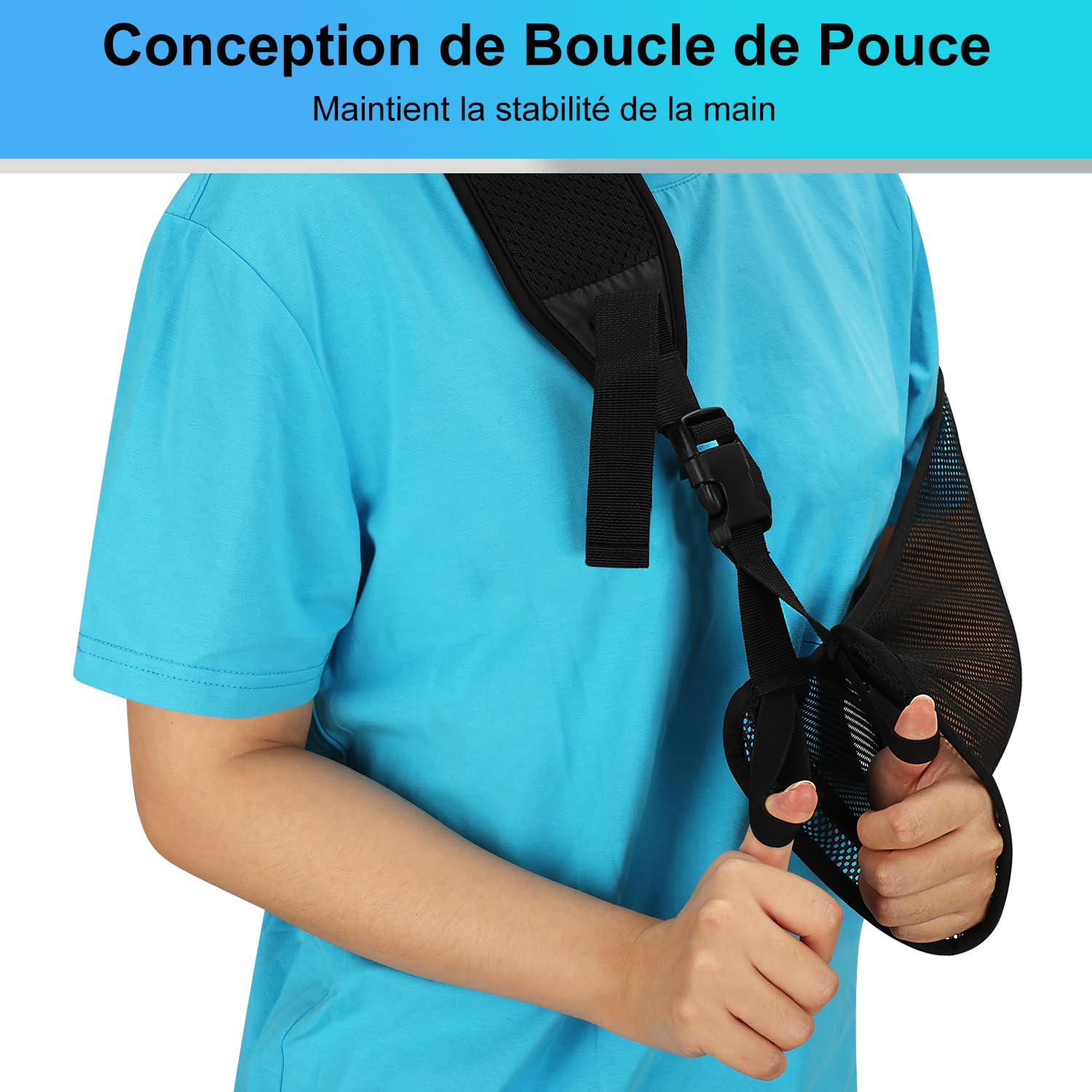 Supregear Adjustable Shoulder Support Brace - Lightweight Rotator Cuff Sling for Arm, Elbow, Wrist & Hand Injuries - Left/Right Arm Medical Immobilization Sling for Pain Relief & Recovery - Ideal for Post-Surgery, Sports Injuries & Daily Support