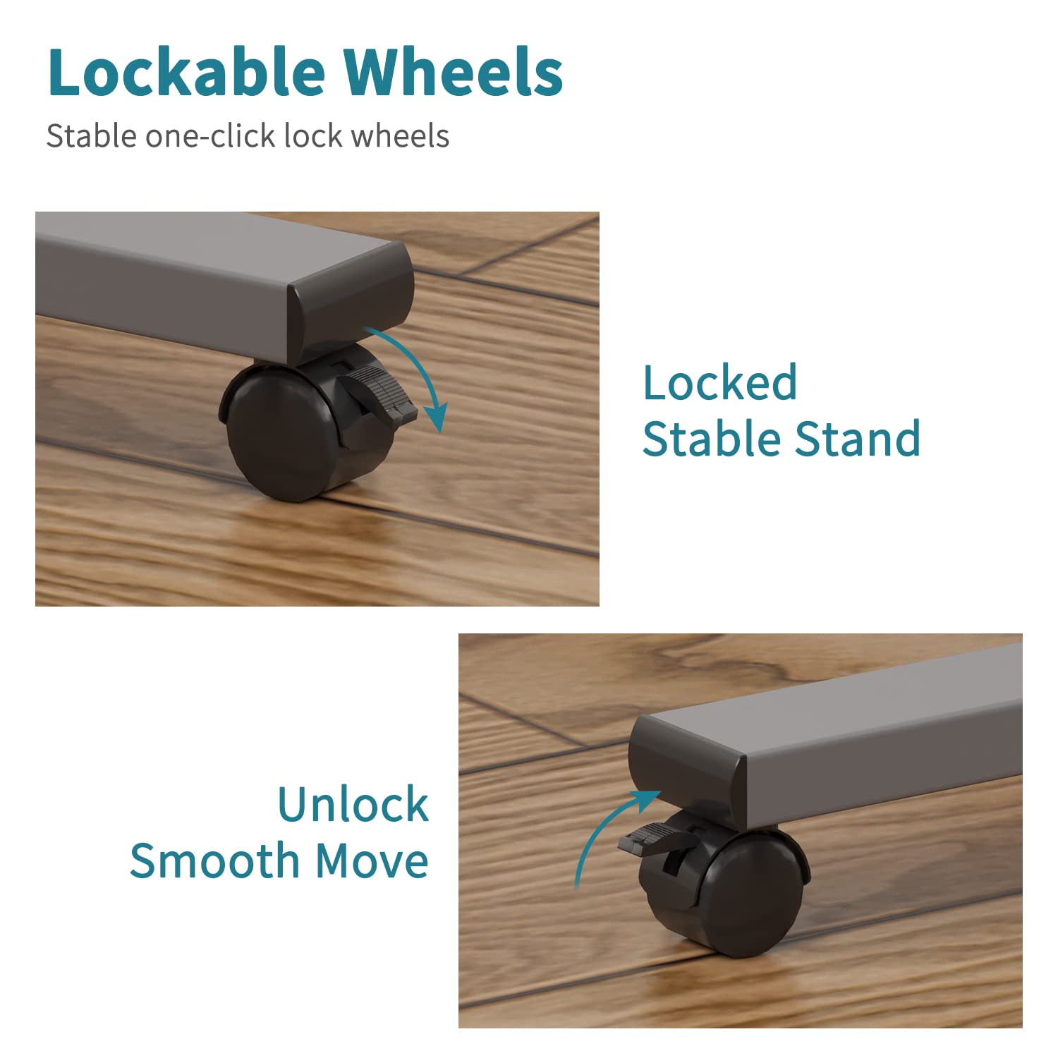 Adjustable Height Laptop Stand - Portable Rolling Swivel Desk for Notebook, Couch & Bed - Perfect for Home Office, Hospital, Dorm & Travel Use