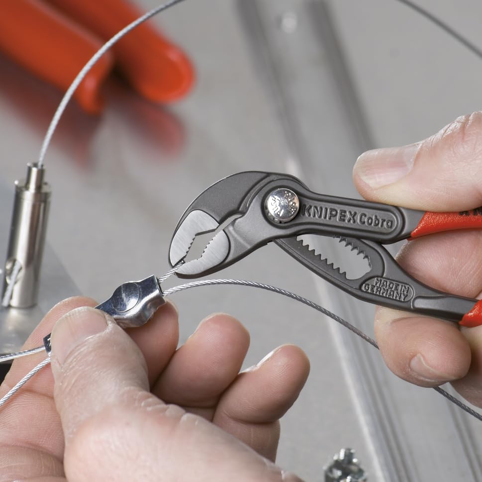 KNIPEX 5-Piece Cobra Pliers Set with Tool Roll - Professional Plumbing & DIY Tool Kit for Home Repair, Automotive Work, and Construction Projects
