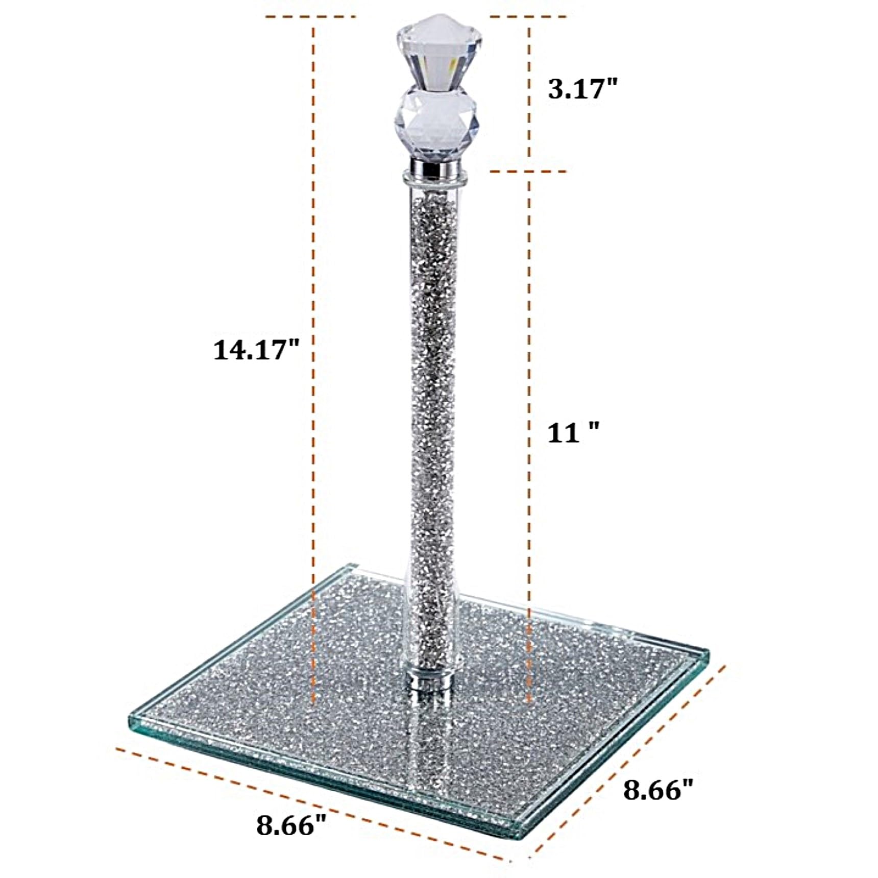 Sturdy Countertop Paper Towel Holder with Weighted Base - Kitchen & Bathroom Towel Roll Stand - Holds All Sizes of Paper Towels - Perfect for Cooking, Cleaning & Home Organization