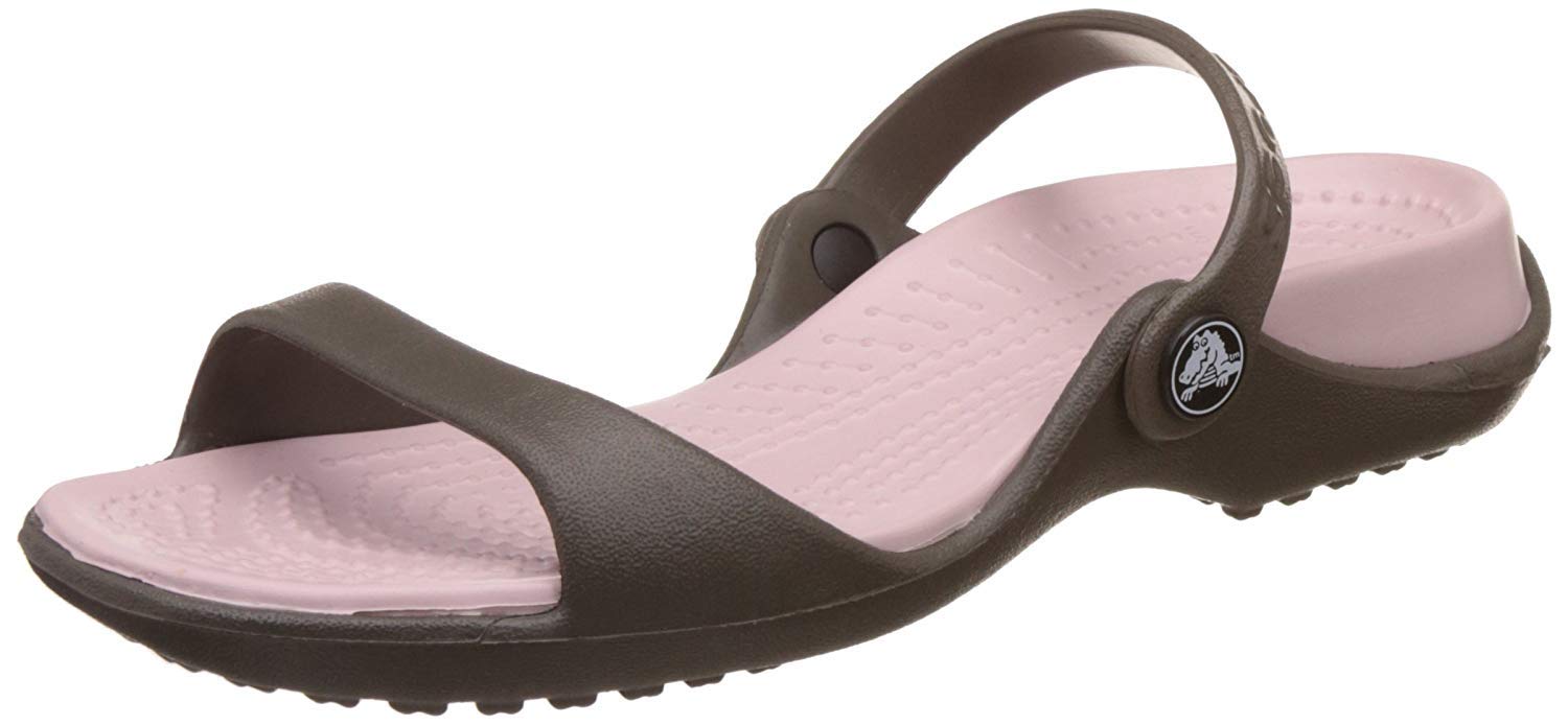 Crocs Women's Cleo Sandals - Comfortable Croslite Footbed in Chocolate/Cotton Candy Colors - Size 4 B(M) US - Perfect for Beach, Pool, and Summer Casual Wear
