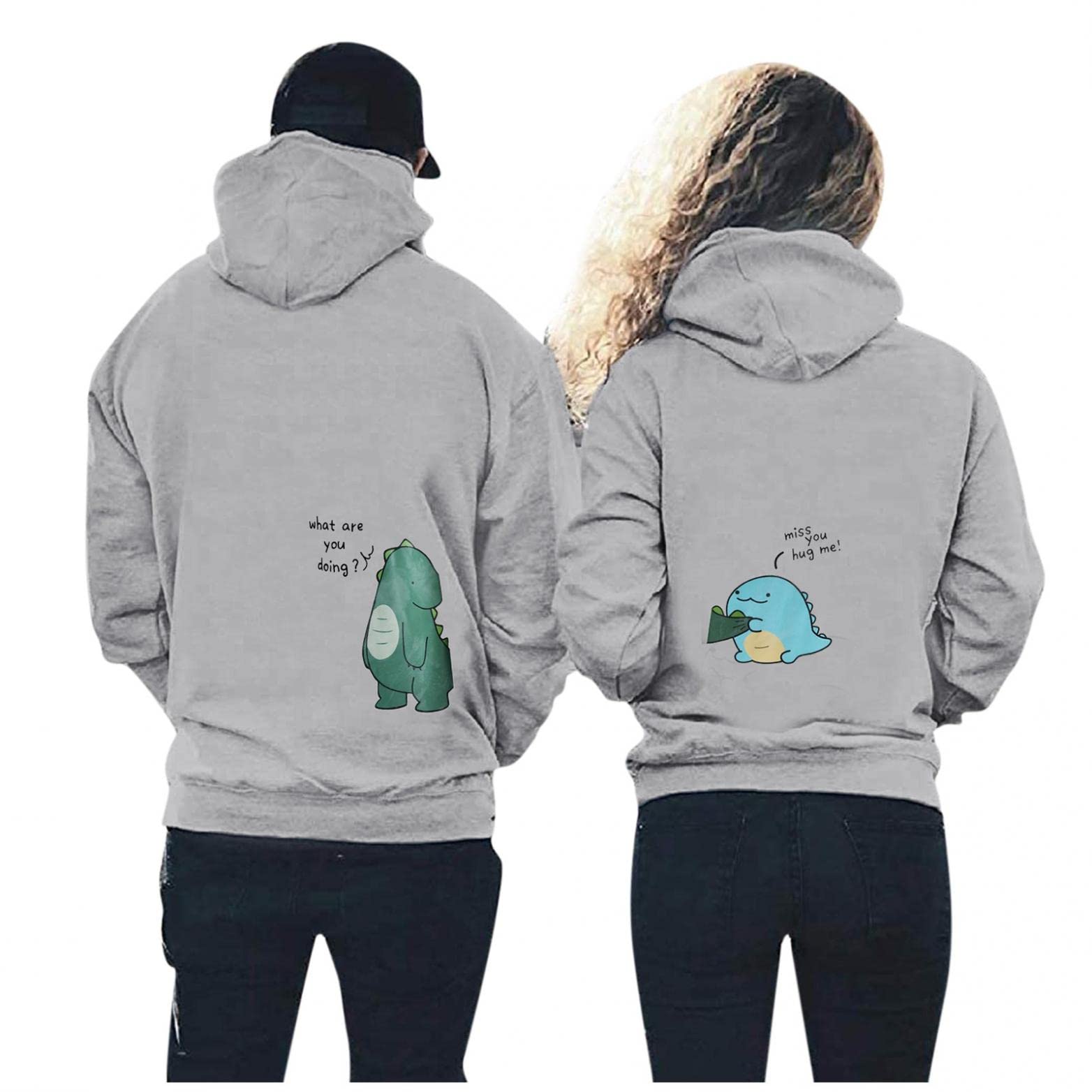 Matching Couple Hoodies & Sweatshirts Set - Trendy Couples Outfits for Valentine's Day, Anniversary Gifts & Casual Date Nights - Unisex Pullover Sweatshirts for Couples Matching Outfits
