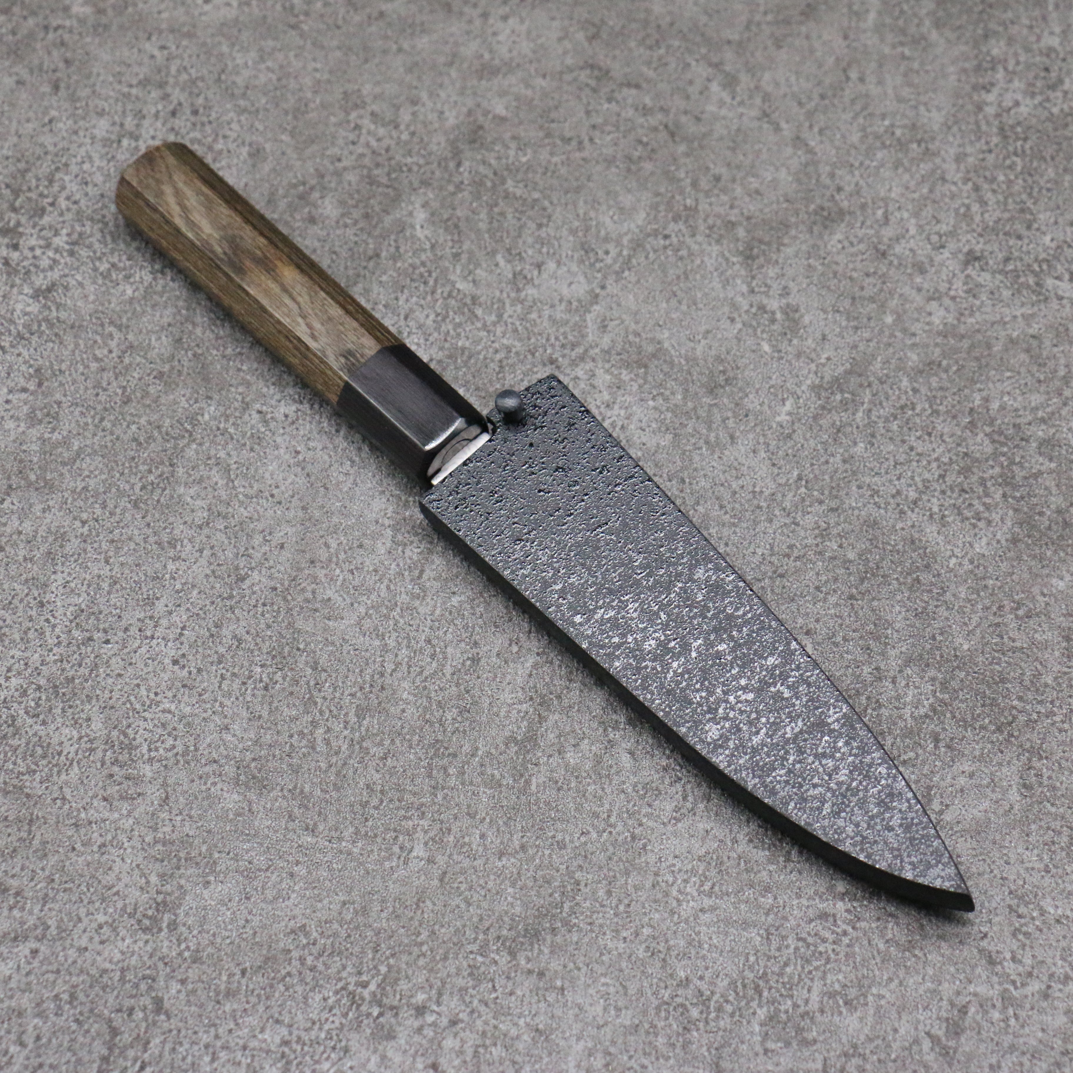 Premium Kuroshime Magnolia Sheath for 120mm Petty Utility Knife with Plywood Pin - Handcrafted Japanese Knife Cover for Home Kitchen & Professional Chefs