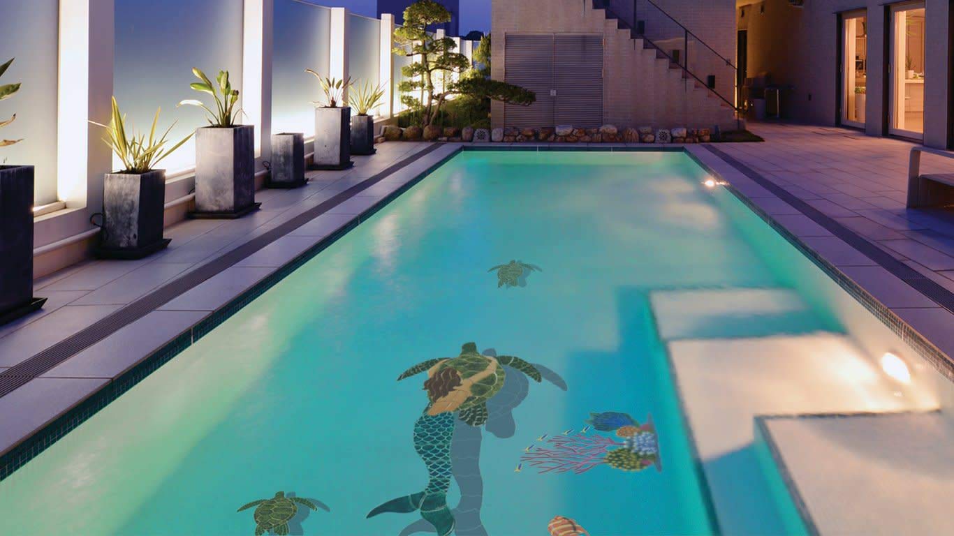 Mermaid and Turtle Ceramic Swimming Pool Mosaic Tile - 57
