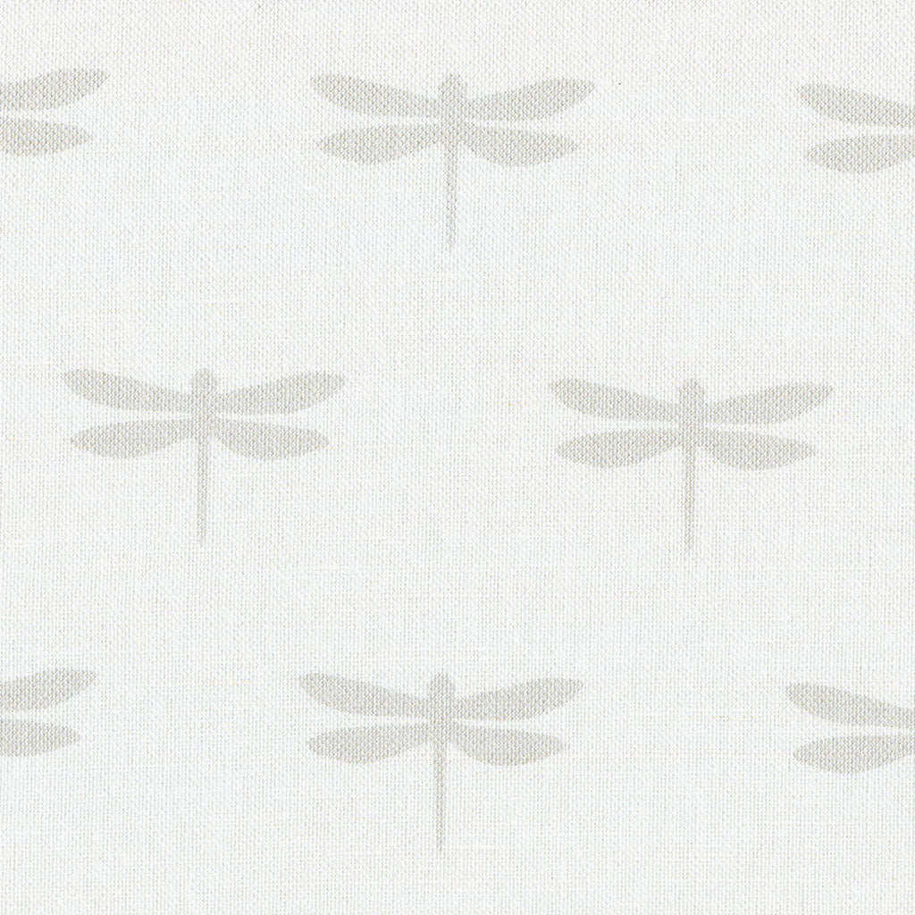 Premium Dragonfly Linen Fabric - Millstone White Pattern - Ideal for DIY Home Decor, Upholstery, and Craft Projects