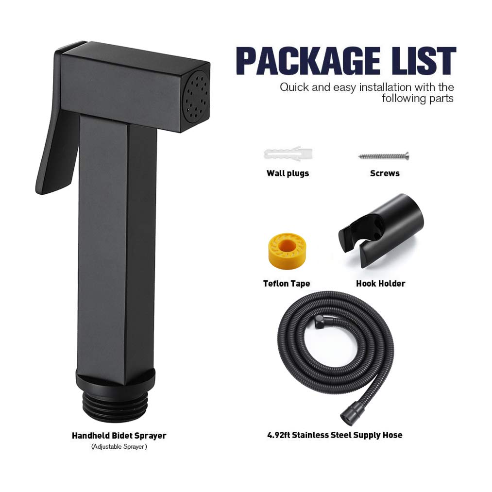 Portable Handheld Toilet Sprayer - Modern Square Brass Shower Faucet for Bathroom Cleaning, Cloth Diaper Washing & Hygiene Maintenance | Perfect for Baby Care, Pet Cleaning & Household Sanitation
