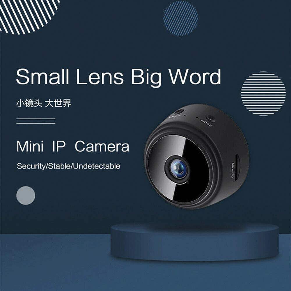 Mini WiFi Security Camera 1080P HD with Night Vision & Motion Detection - Wireless Magnetic Camera with Audio, Live Feed & Phone App - Indoor/Outdoor Surveillance for Home, Office & Baby Monitoring (Black)