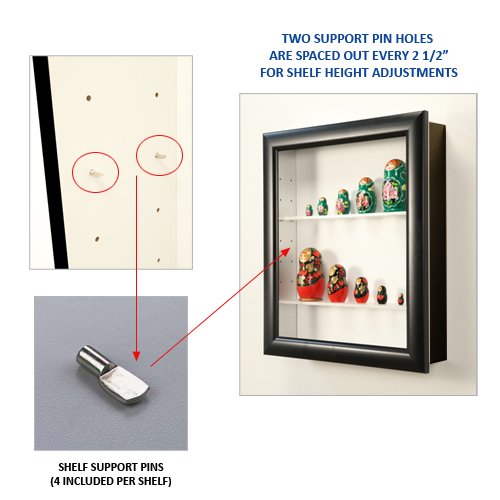 40x60 Shadow Box Display Case with Glass Shelves - Metal Framed SUPER WIDE FACE (5 Deep) - Perfect for Collectibles, Memorabilia, and Artwork Display in Home or Office