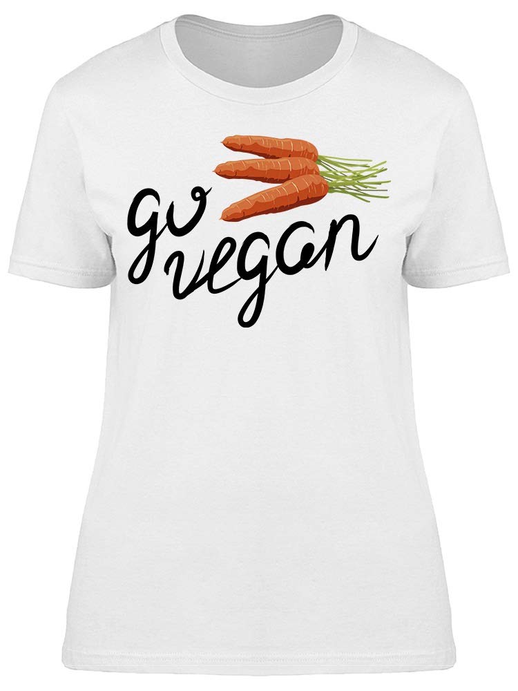 Go Vegans Women's Carrots Graphic Tee - Vegan T-Shirt for Women - Perfect for Casual Wear, Animal Rights Events & Eco-Friendly Lifestyle