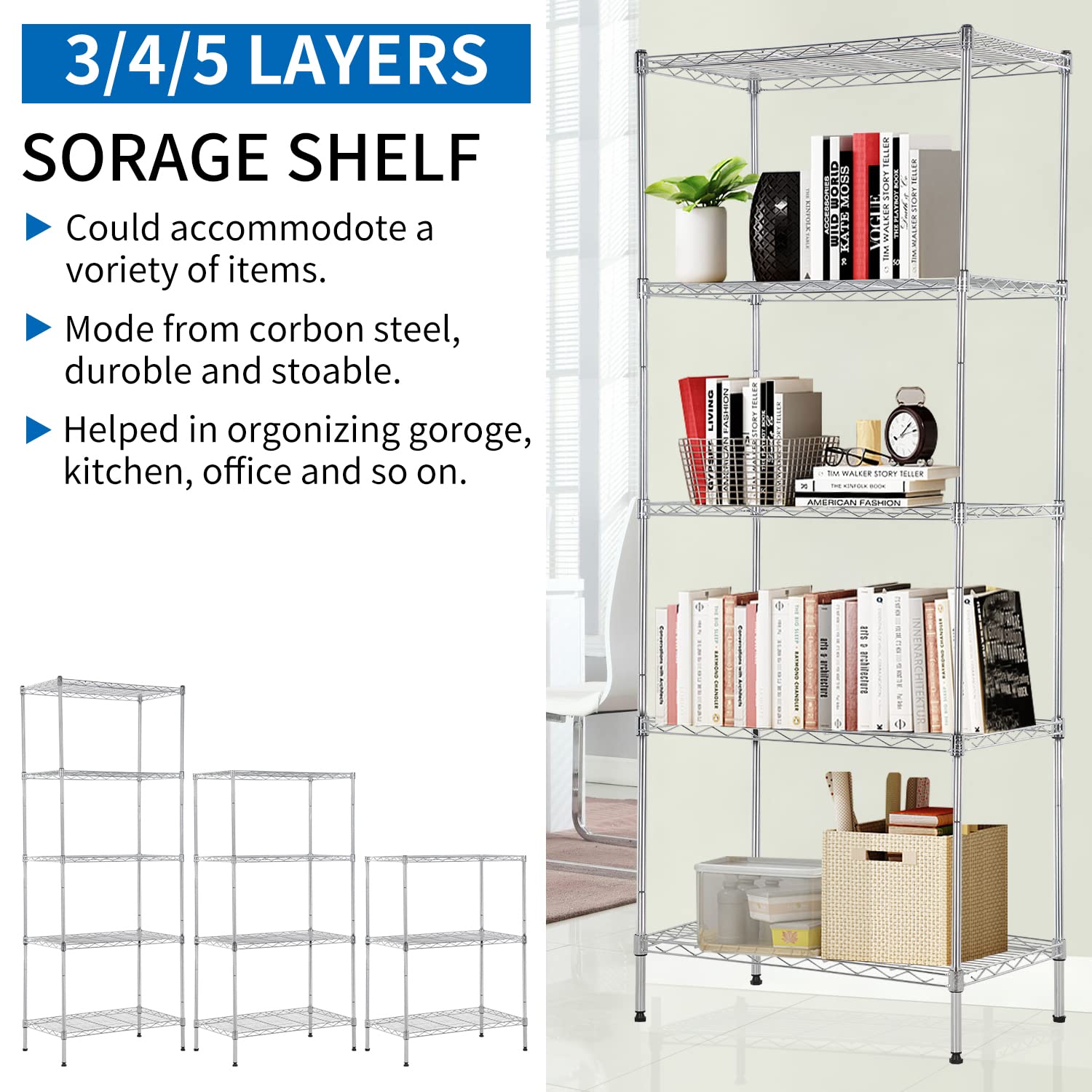 5-Tier Metal Storage Shelves 14