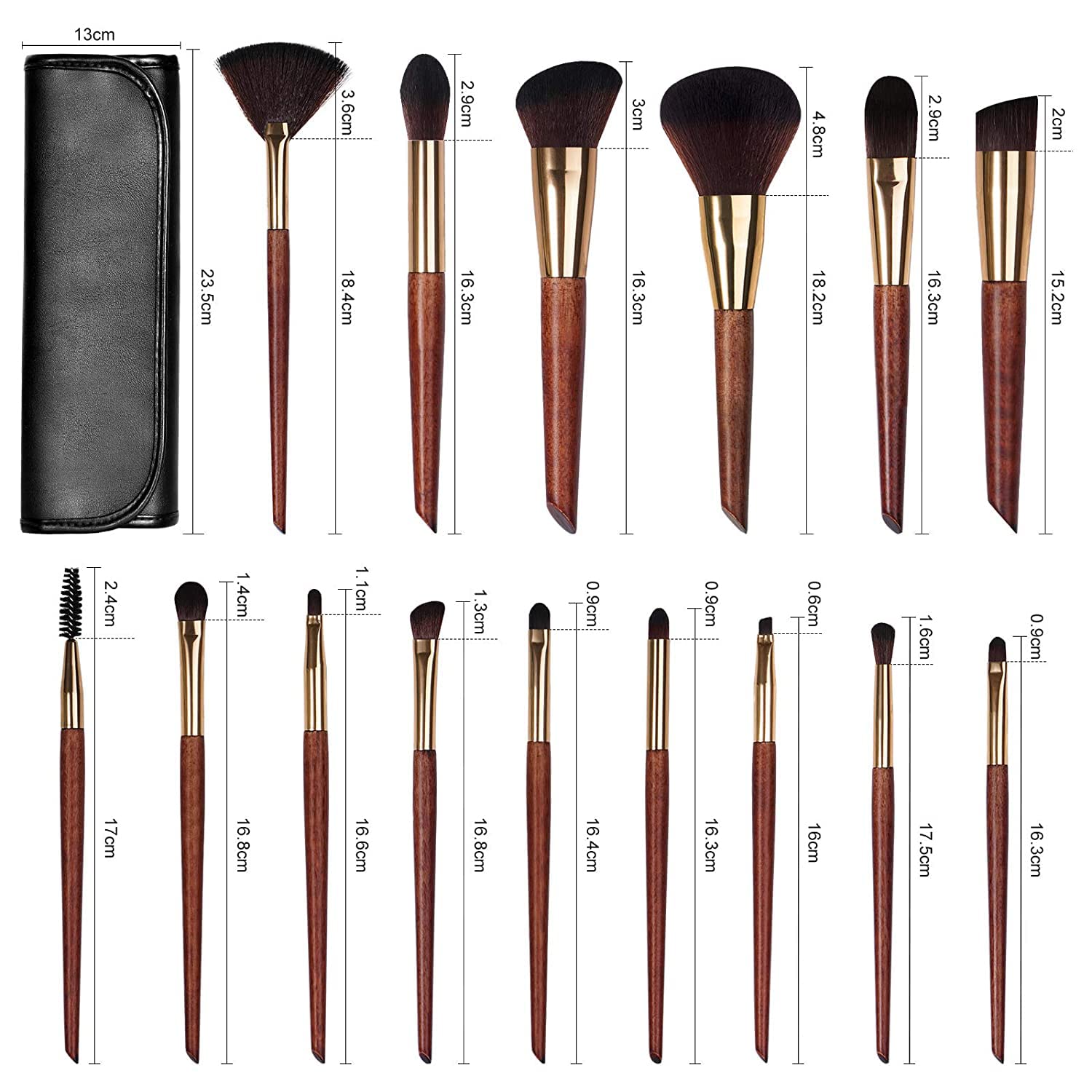 15Pcs Professional Makeup Brush Set - Foundation, Blending & Eyeshadow for Flawless Beauty