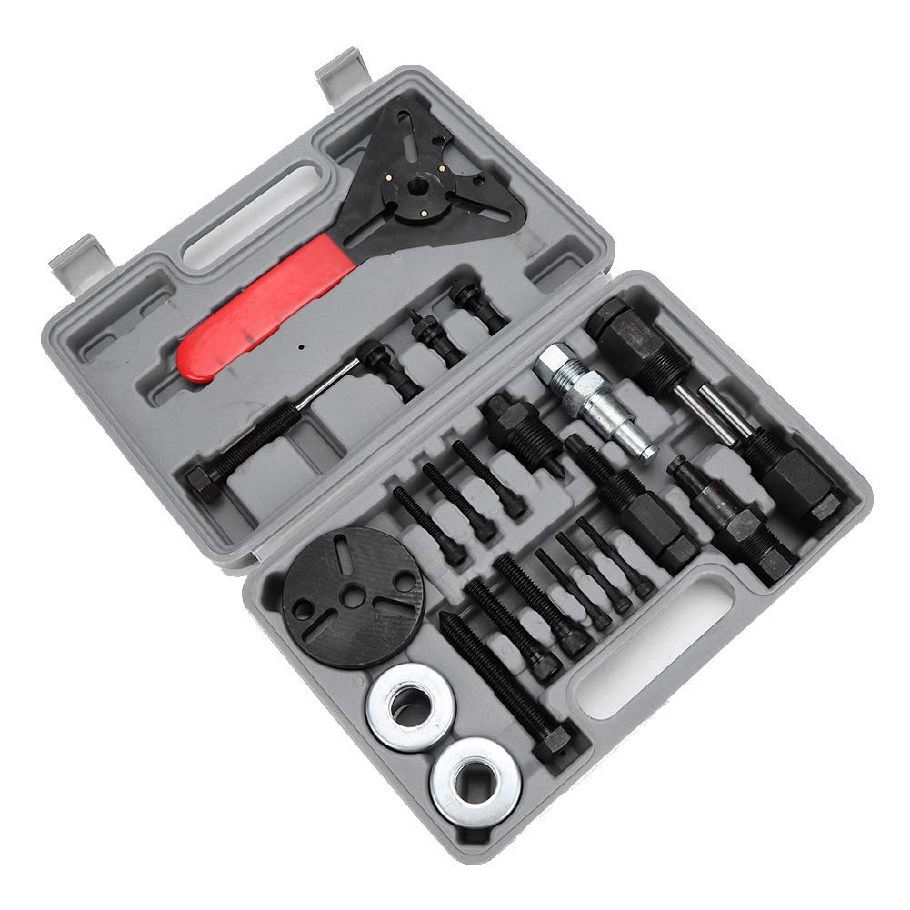 23pcs A/C Compressor Clutch Remover Tool Kit with Puller Switch & Push Button Actuator - Manual Operation for Auto Repair - Perfect for HVAC Technicians & DIY Car Maintenance