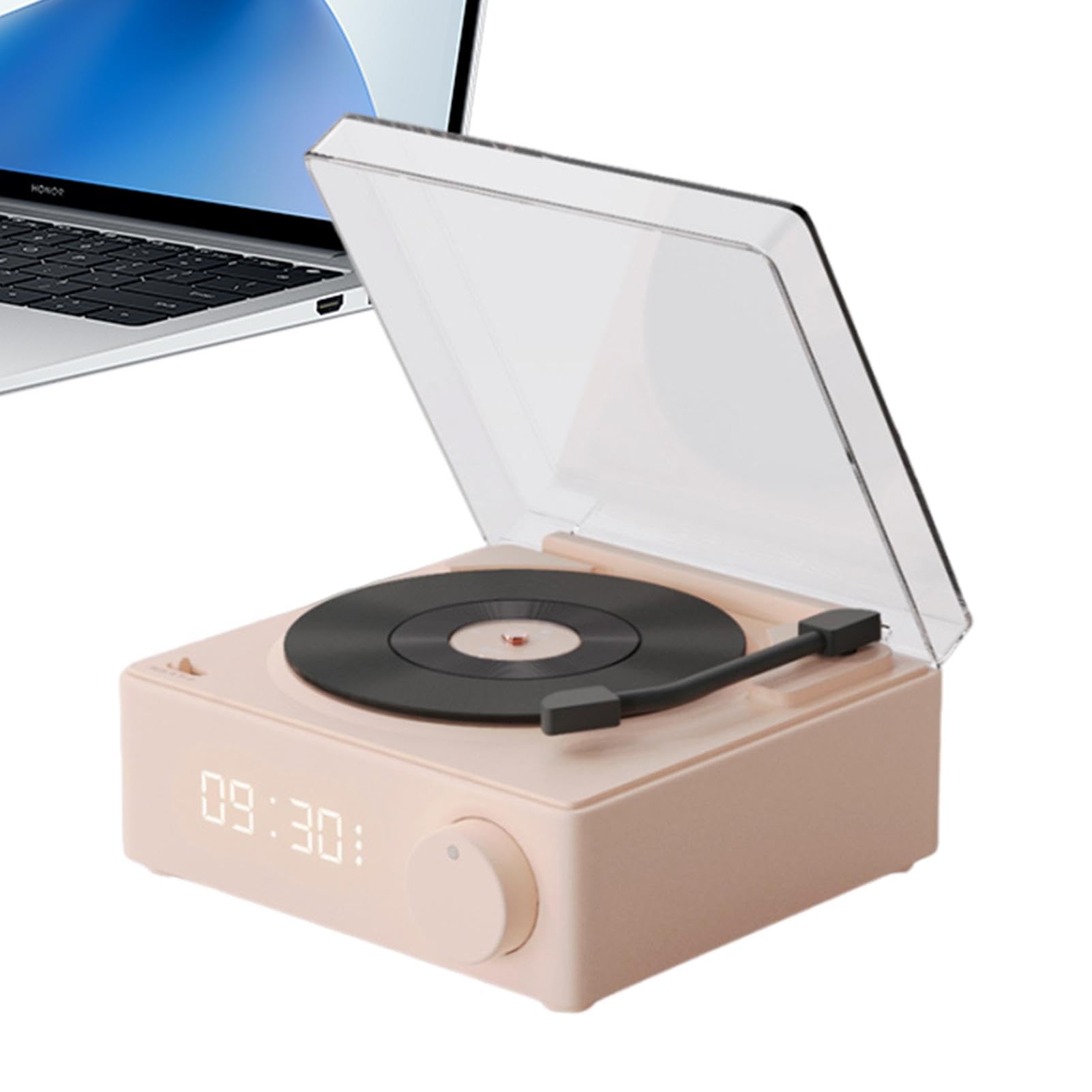 Wireless Travel Record Player with Speakers - Portable Turntable Smart Speaker for Outdoor Activities, Yard Parties, and Home Entertainment