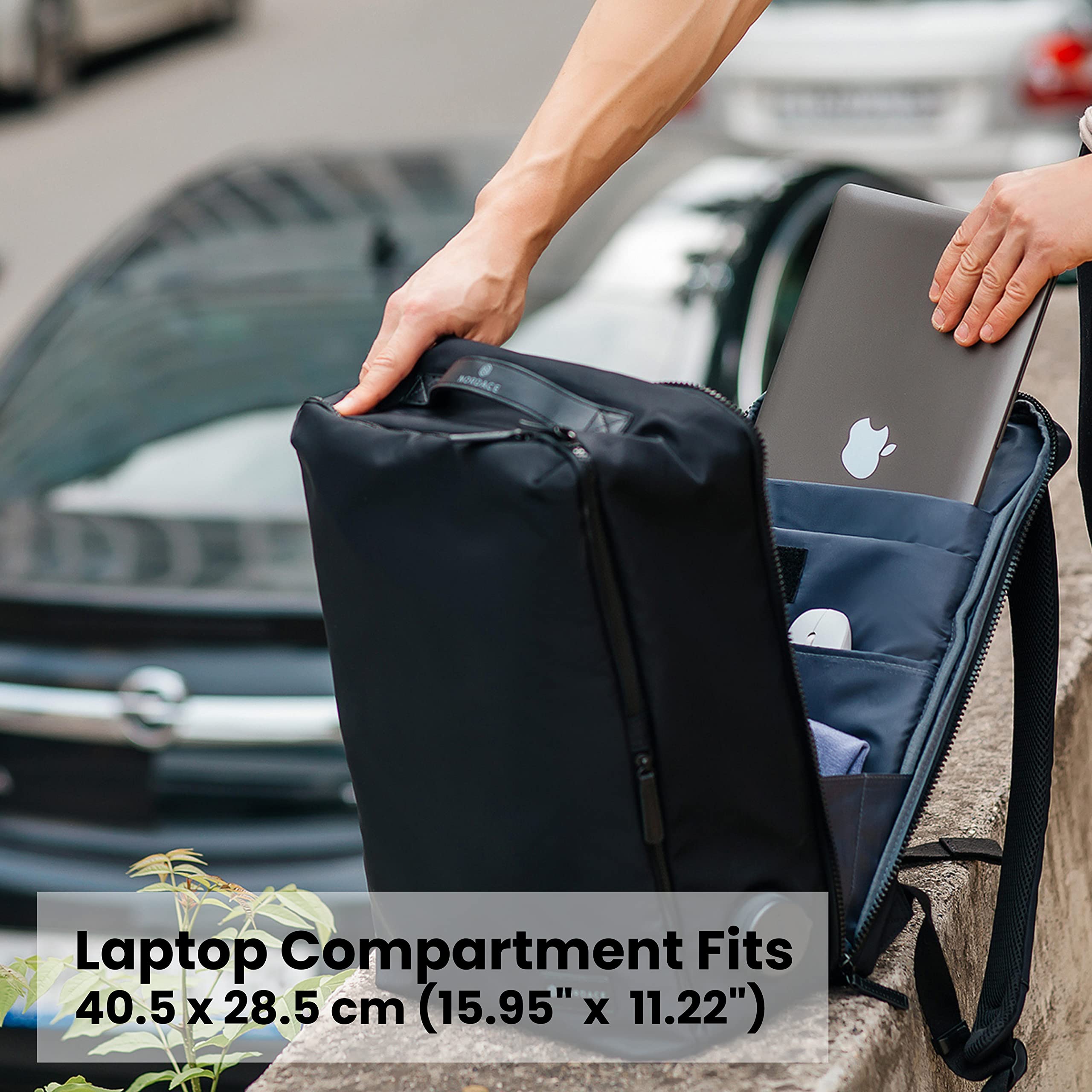 Nordace Laval Smart Business Travel Backpack with USB Charging Port - Water Resistant Laptop Backpack for Work, Office, Meetings & Daily Commute - Fits 15.6 Inch Laptop (Black) - Perfect for Business Travelers, Professionals & Students