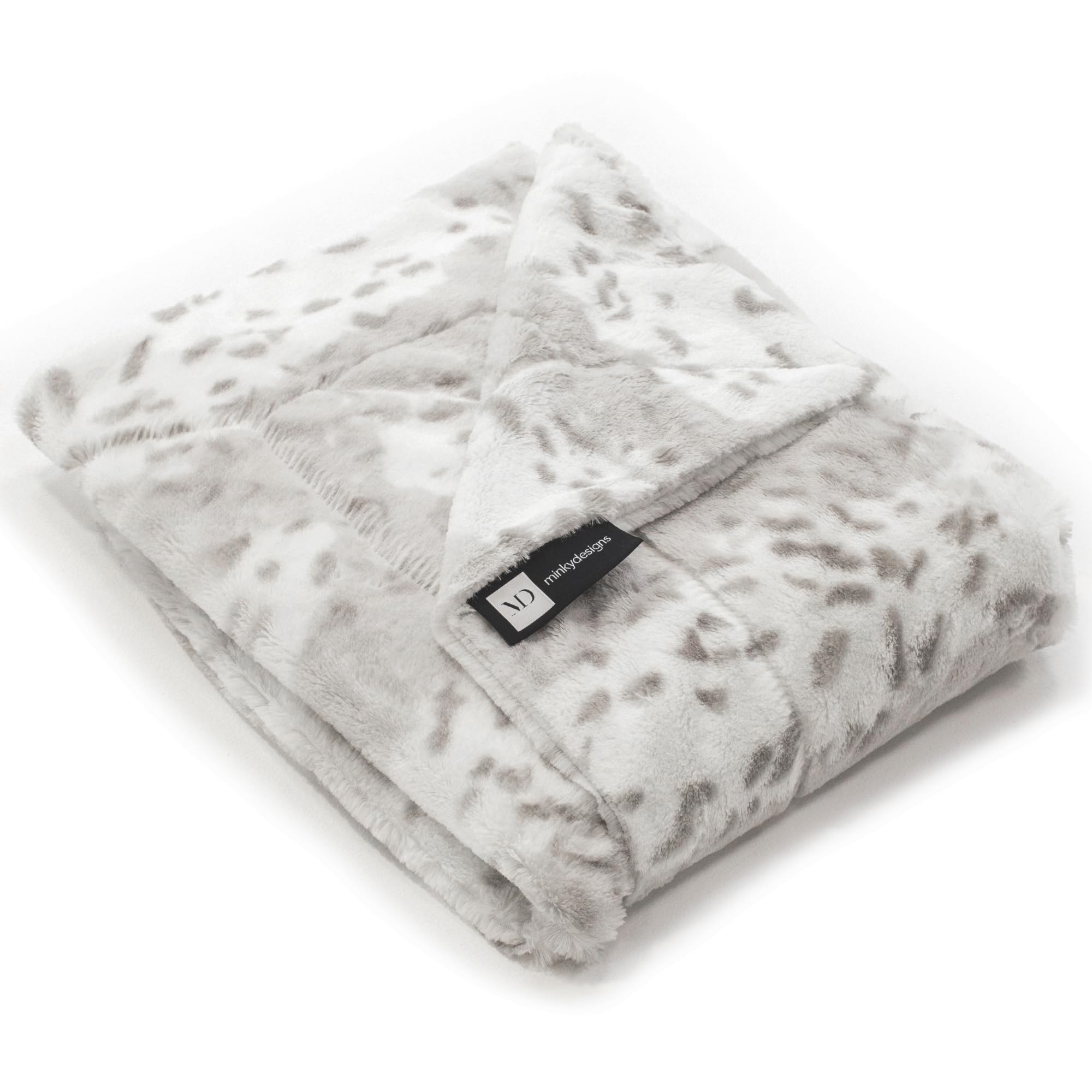 Ultra Soft Arctic Lynx Faux Fur Minky Blanket - Fluffy Luxury Throw for Couch, Bed & Home Decor - Posh Collection Medium Size - Perfect for Cozy Nights, Movie Time & Winter Warmth