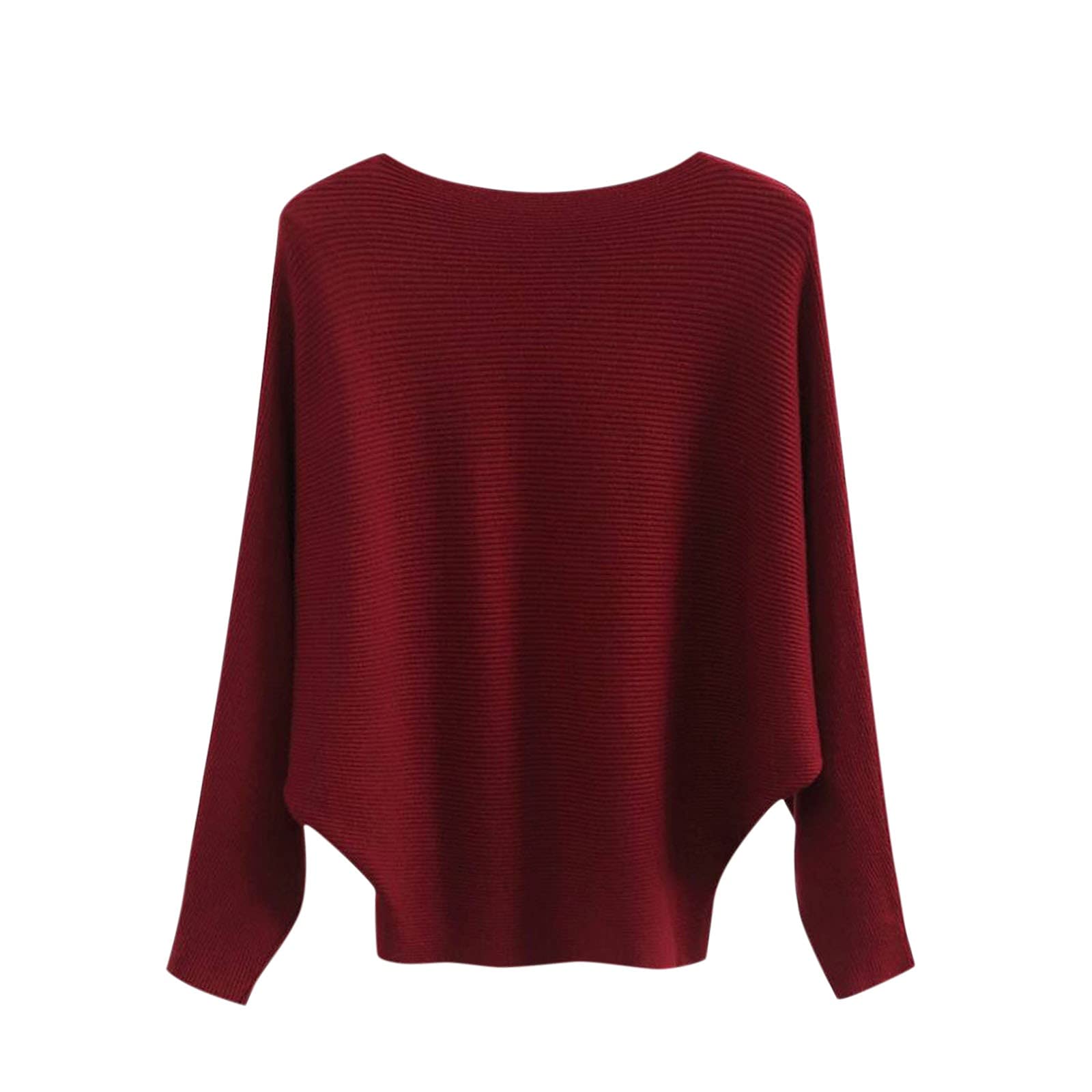 Women's Boat Neck Batwing Sleeves Knitted Sweater - Soft Dolman Pullover Top (One Size) - Casual Loose Fit for Fall & Winter | Perfect for Office, Date Night & Weekend Outings