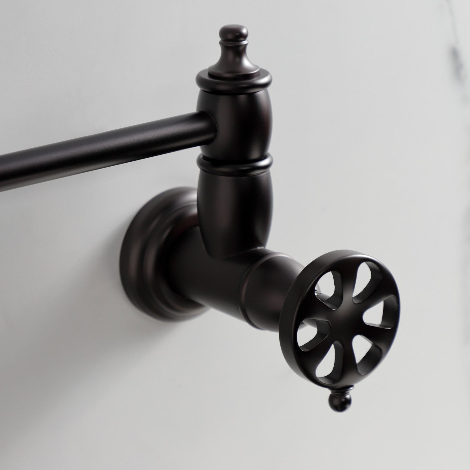 Belknap KS3105RX Oil Rubbed Bronze Wall Mount Pot Filler Faucet - Two Handle Design for Kitchen Sink, Perfect for Filling Large Pots While Cooking