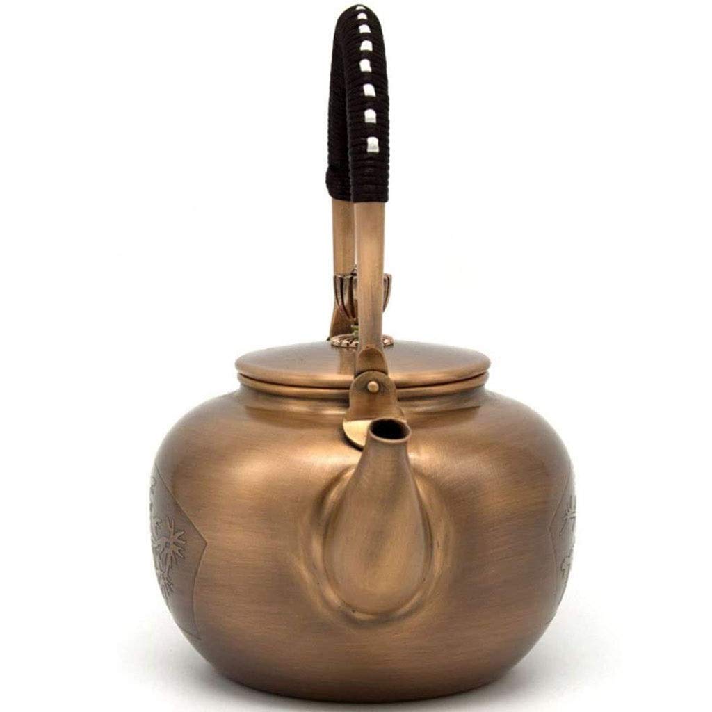 Handmade Solid Copper Tea Pot - Hammered Stovetop Kettle for Tea Lovers - Traditional & Durable Teapot for Home, Kitchen & Gift - Perfect for Brewing Loose Leaf Tea, Herbal Tea & Serving Hot Beverages