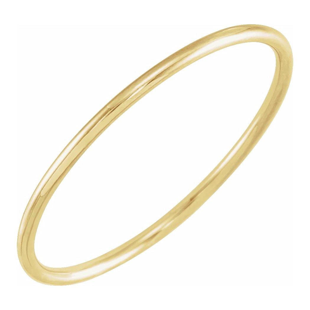 14K Yellow Gold Stackable Rings for Women - Dainty Polished Wedding Bands, Anniversary Gifts - Sizes 3-8 - Perfect for Layering, Everyday Wear & Special Occasions