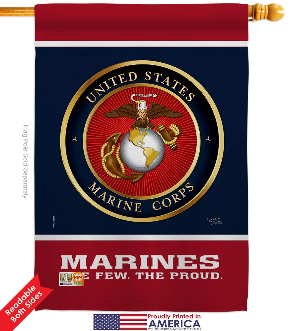 USMC Semper Fi Garden Flag Kit - Double-Sided 28x40 Inch Military House Banner - Proud Marine Corps Veteran Yard Decoration - Made in USA - Perfect for Armed Forces Day, Memorial Day & Patriotic Home Displays