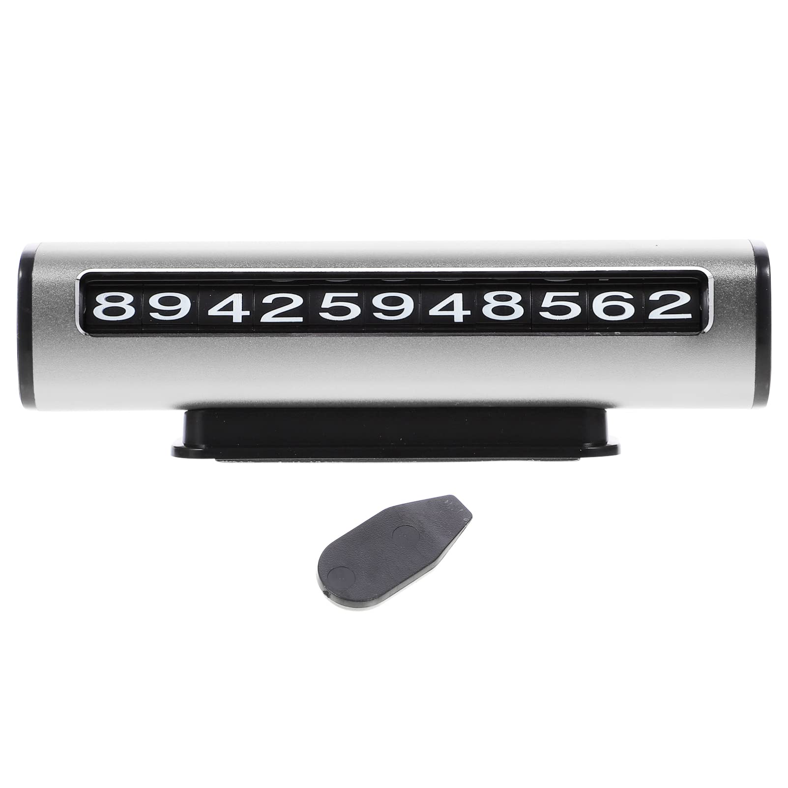 FAVOMOTO Adjustable Aluminum Alloy Car Parking Sign - Vehicle Temporary Parking Card with Phone Number Plate - Anti-Towing Warning for Auto Parking (Grey) | Perfect for Street Parking, Driveways & Temporary Vehicle Identification