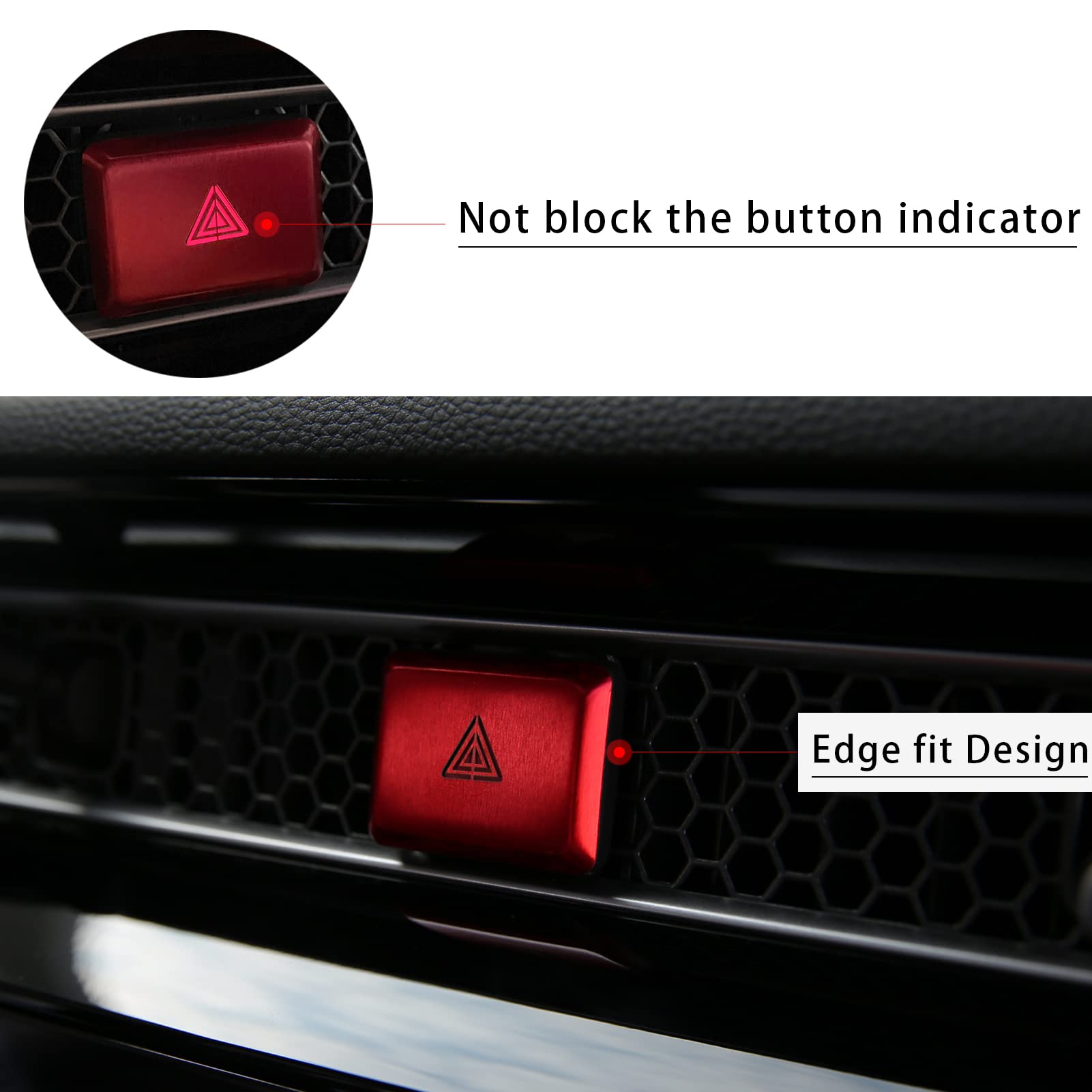 Honda Civic Accord CRV HRV Center Console Air Vent Button Cover - Red | Compatible Accessory for Hazard Warning Light | Perfect for Car Interior Protection & Customization