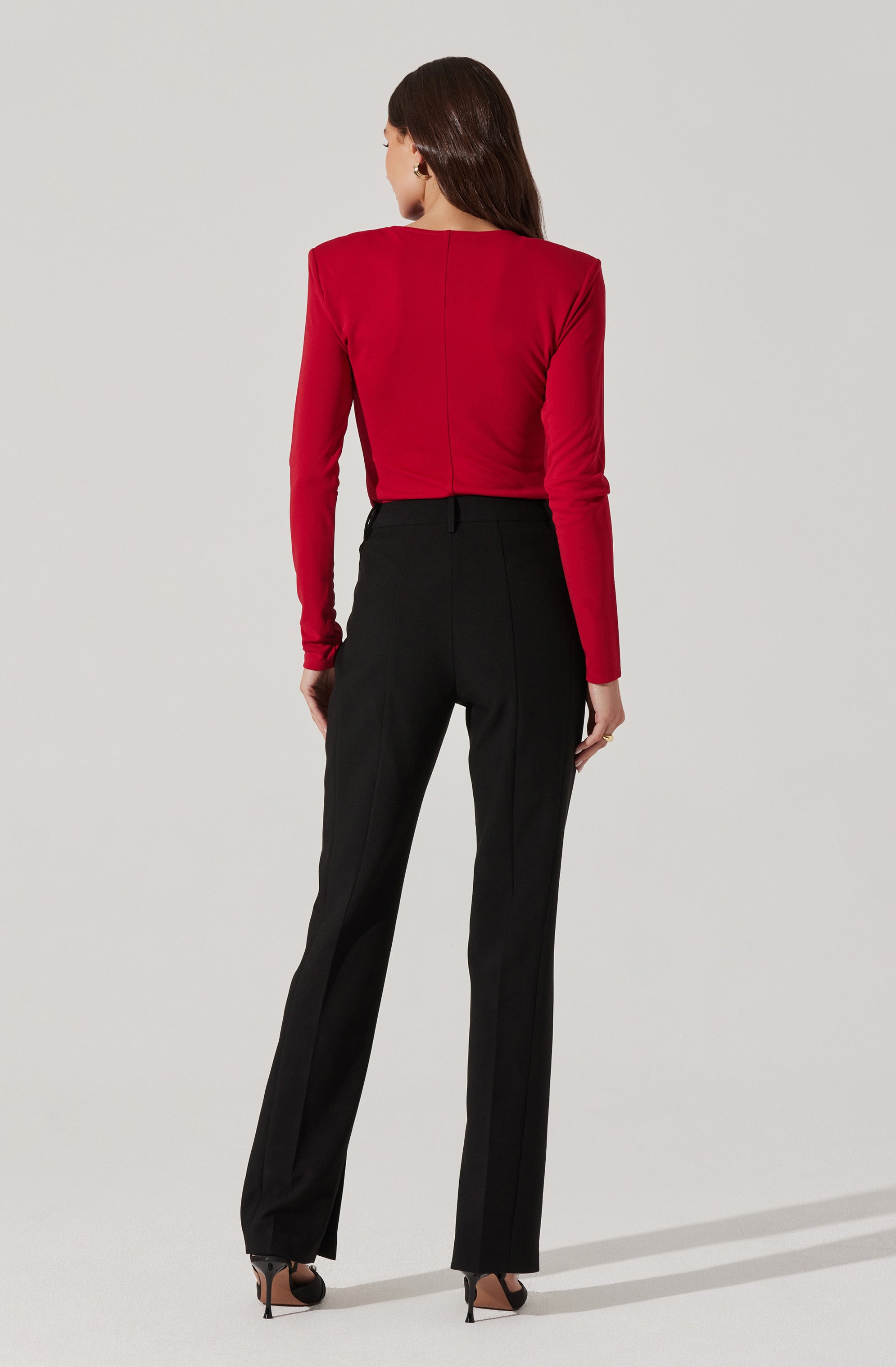 Elegant Deep Cowl Neck Top for Women - Soft Stretchy Long Sleeve Blouse - Perfect for Office Wear, Date Night & Special Occasions