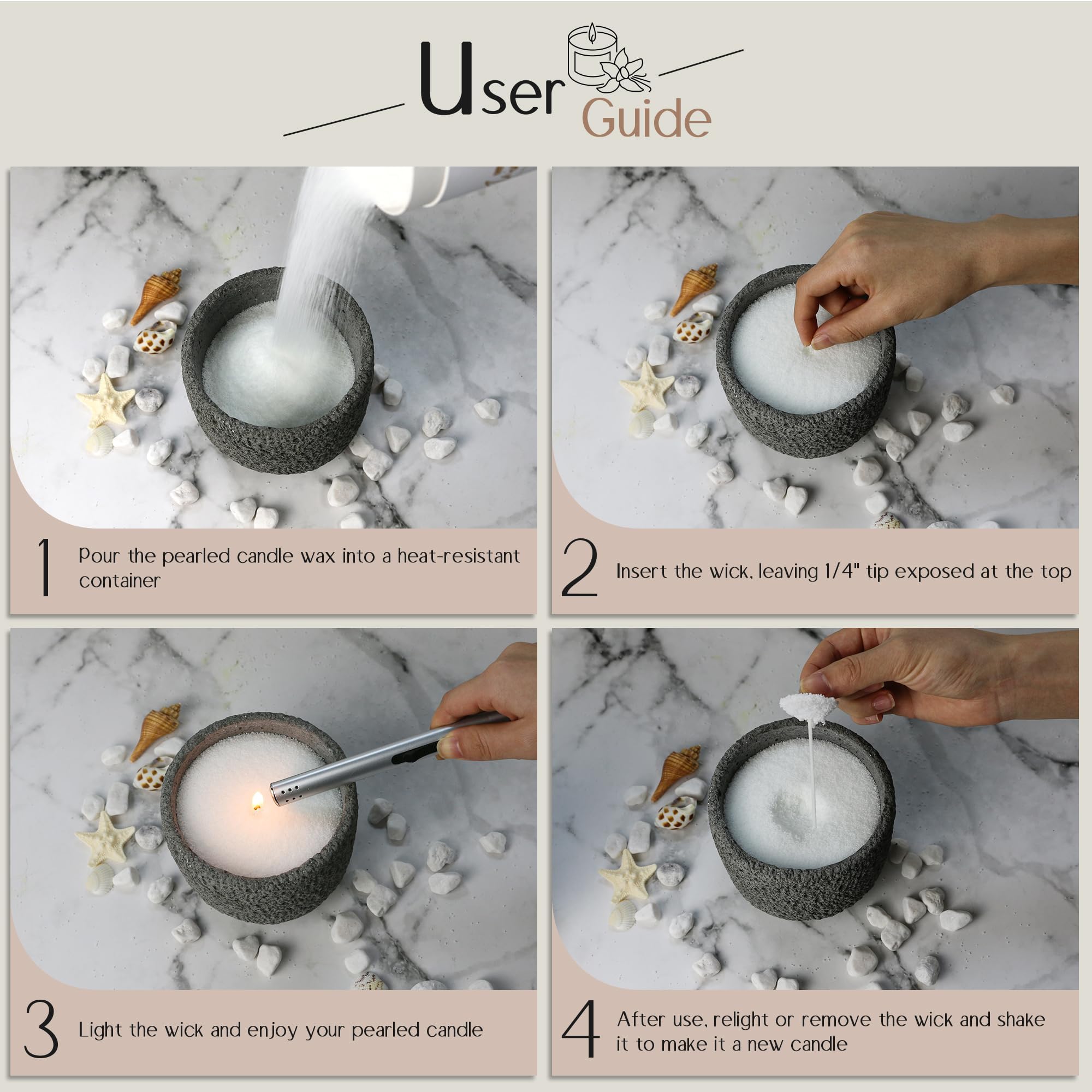 Premium TRINIDa Pearled Candle 18oz (1.1lb) - Sandalwood Jasmine Scented Sand Candles with 30 Wicks | Refillable Pearl Wax for DIY Candle Making | White Silk Mist Fragrance | Perfect for Home Decor, Spa Relaxation & Romantic Ambiance