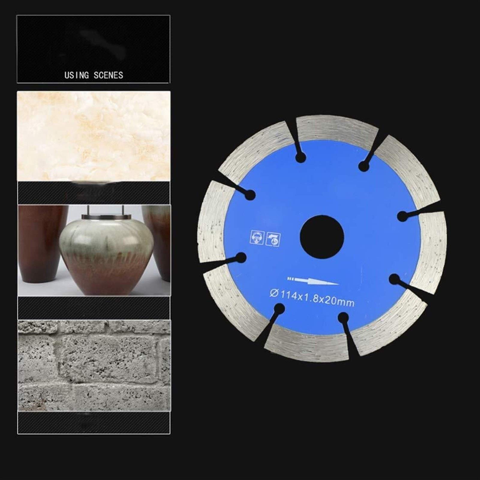 4.5 Inch Diamond Cutting Blade 114mm x1.2x2.0mm Segmented Grinder Disc for Concrete, Stone, Brick, Granite - Perfect for Construction, Masonry & DIY Home Renovation Projects