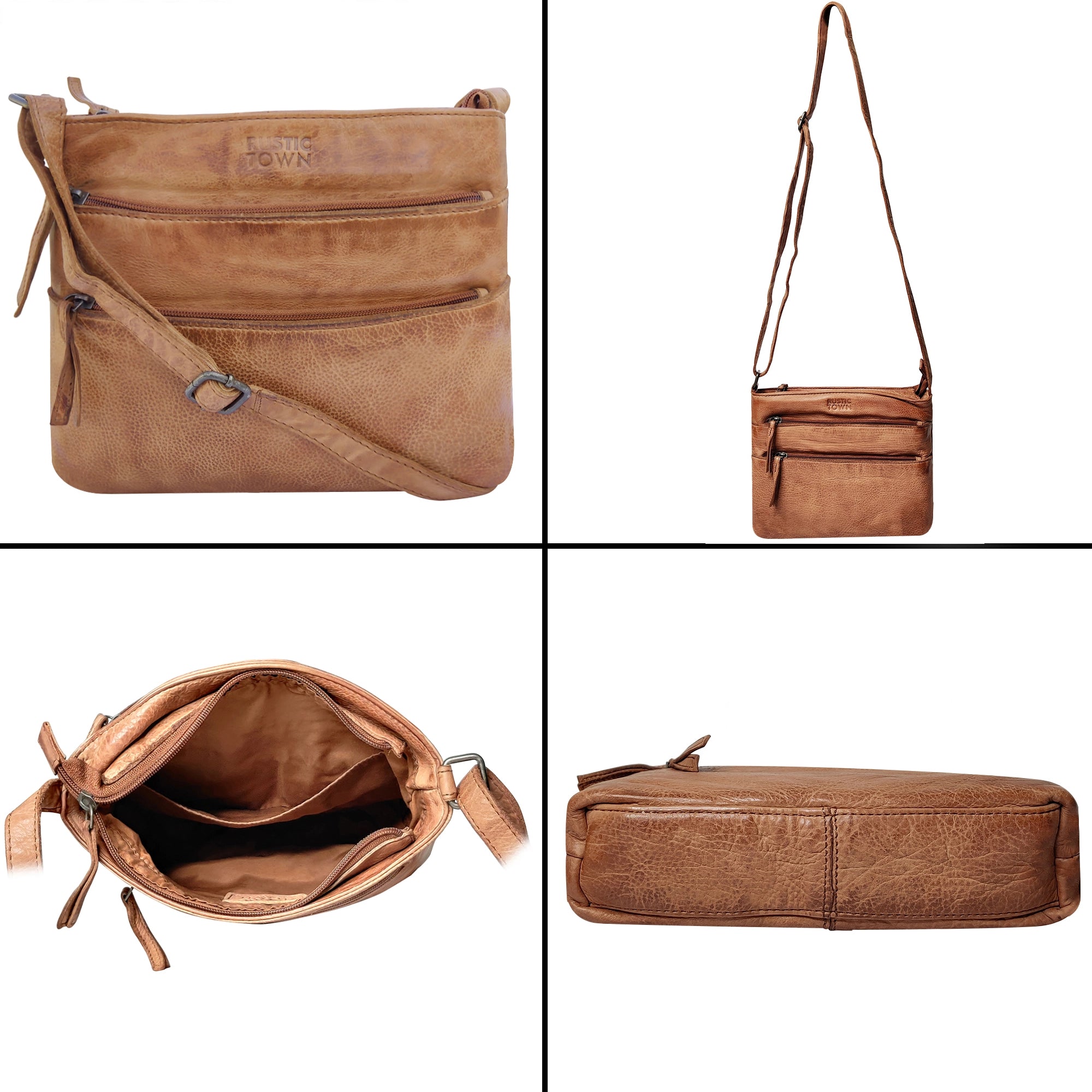 Genuine Leather Crossbody Bag for Women - Stylish & Durable Cognac Shoulder Purse - Perfect for Work, Travel & Everyday Use
