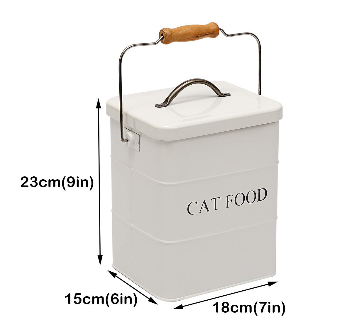 Premium Cat Treats & Food Storage Tin with Lid & Spoon - Airtight Pet Food Container for Freshness - Perfect for Travel, Home & Kitchen Use