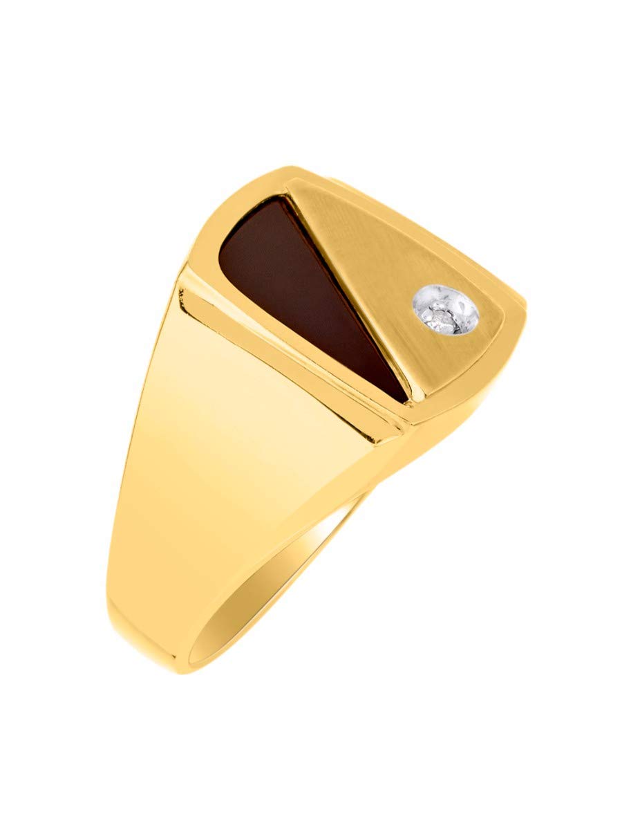 Stylish Men's Onyx & Diamond Ring - Sterling Silver or Gold Plated - Sizes 8-13 - Perfect for Weddings, Gifts & Formal Occasions