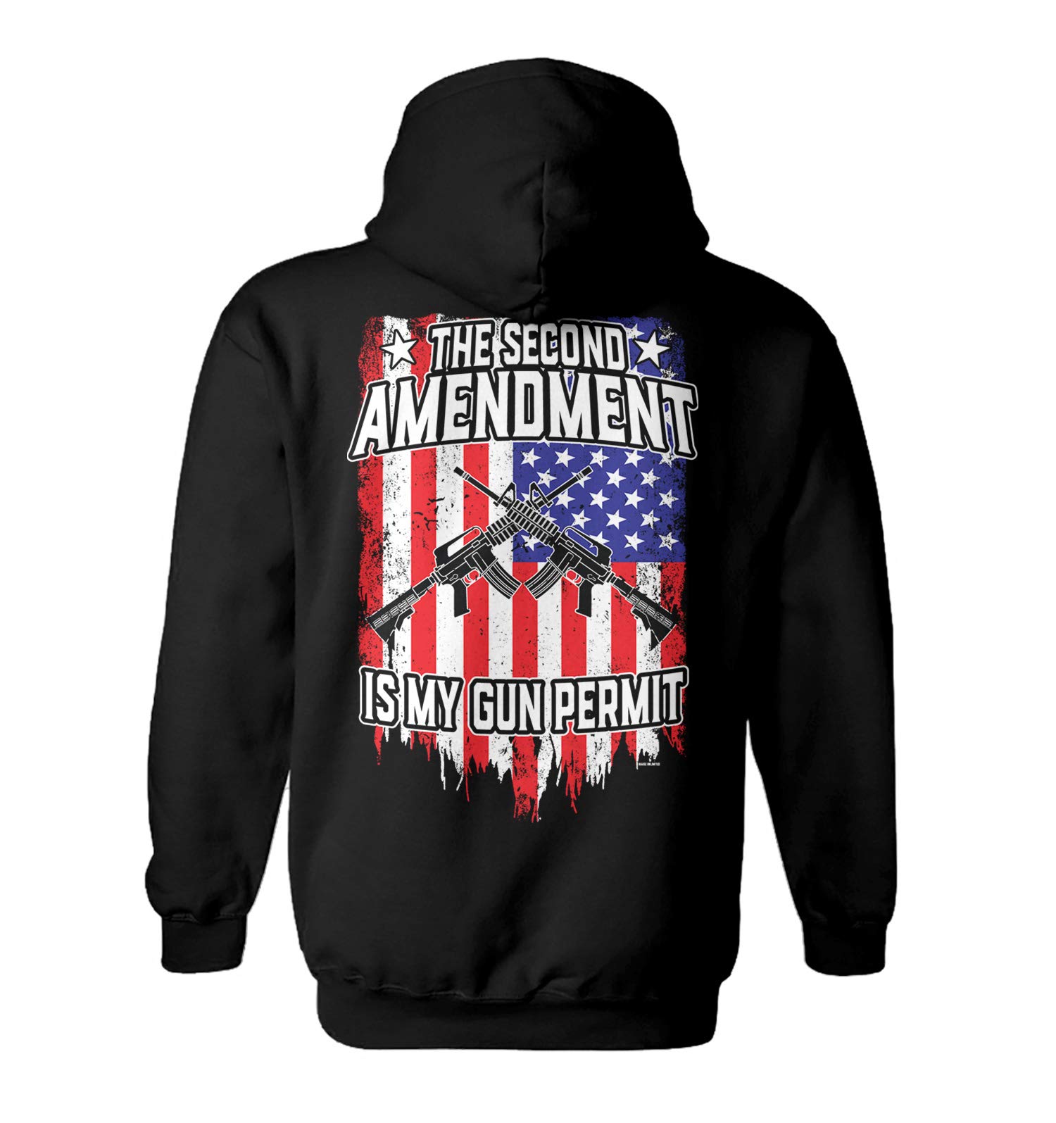 Haase Unlimited 2nd Amendment Gun Permit Unisex Hoodie Sweatshirt - Patriotic American Flag Design for Men & Women - Perfect for Shooting Range, Gun Rights Rallies & Conservative Events