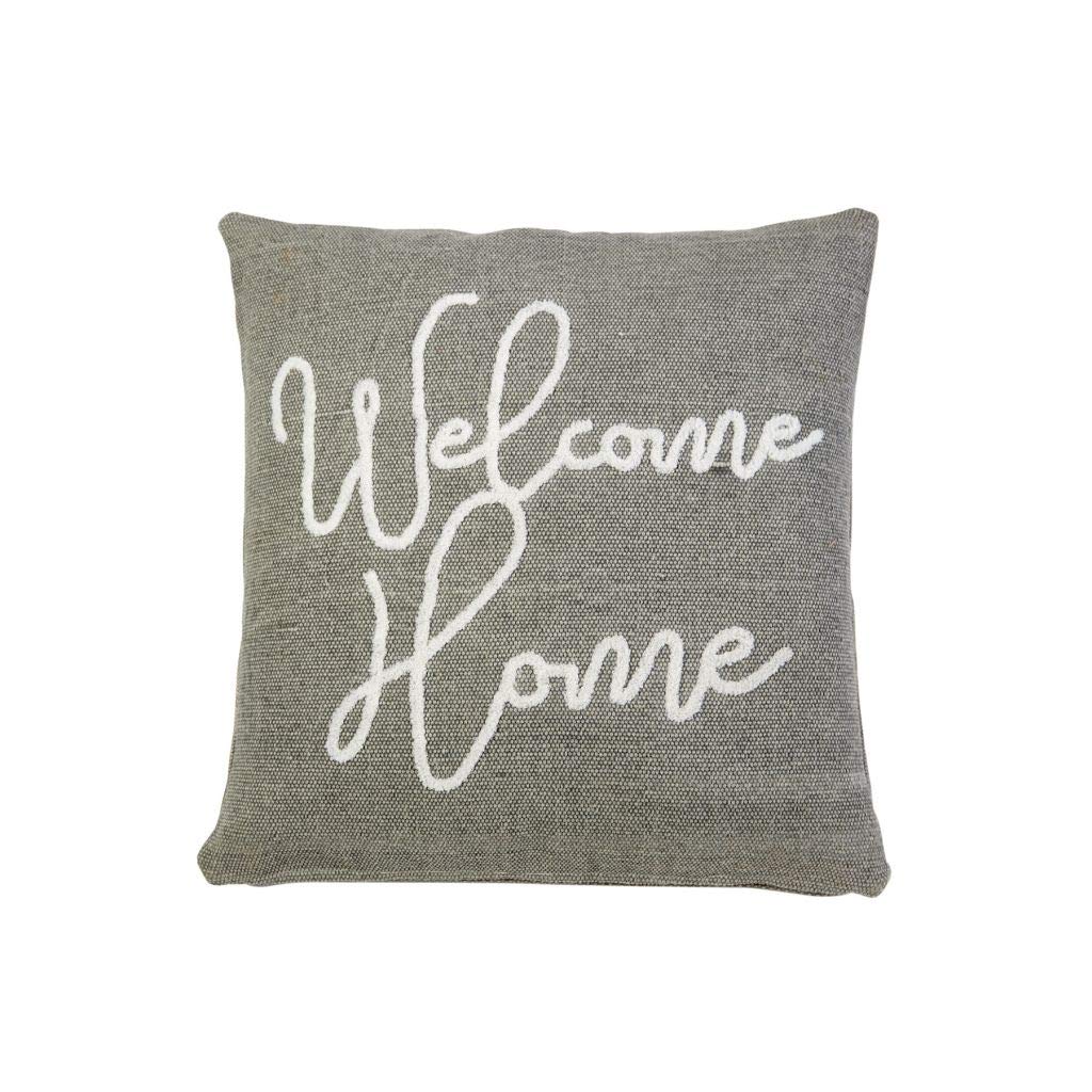 Welcome Home Decorative Pillow - Soft & Cozy Mud Pie Throw Pillow for Living Room, Bedroom, or Entryway Decor