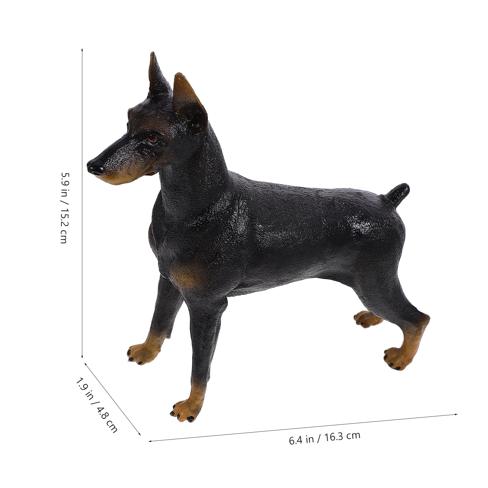Realistic Doberman Dog Figurine - Handcrafted Resin Desktop Decor, Collectible Animal Statue for Home & Office Display | Perfect for Pet Lovers, Gift Ideas, and Shelf Decoration