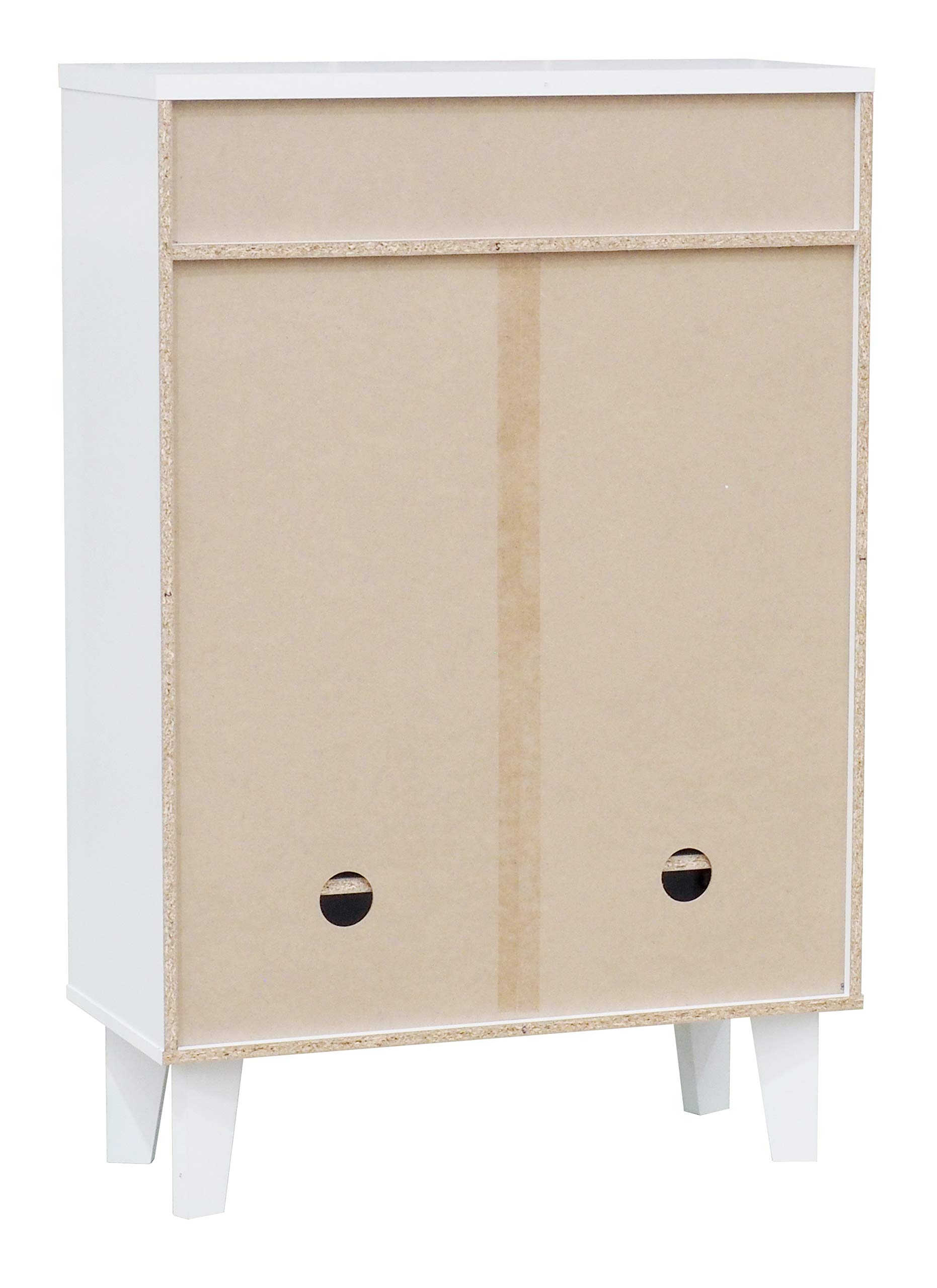 Kings Brand Furniture - Elgin Modern 2-Door Shoe Storage Cabinet with Open Shelf, White - Perfect for Entryway, Closet & Bedroom Organization