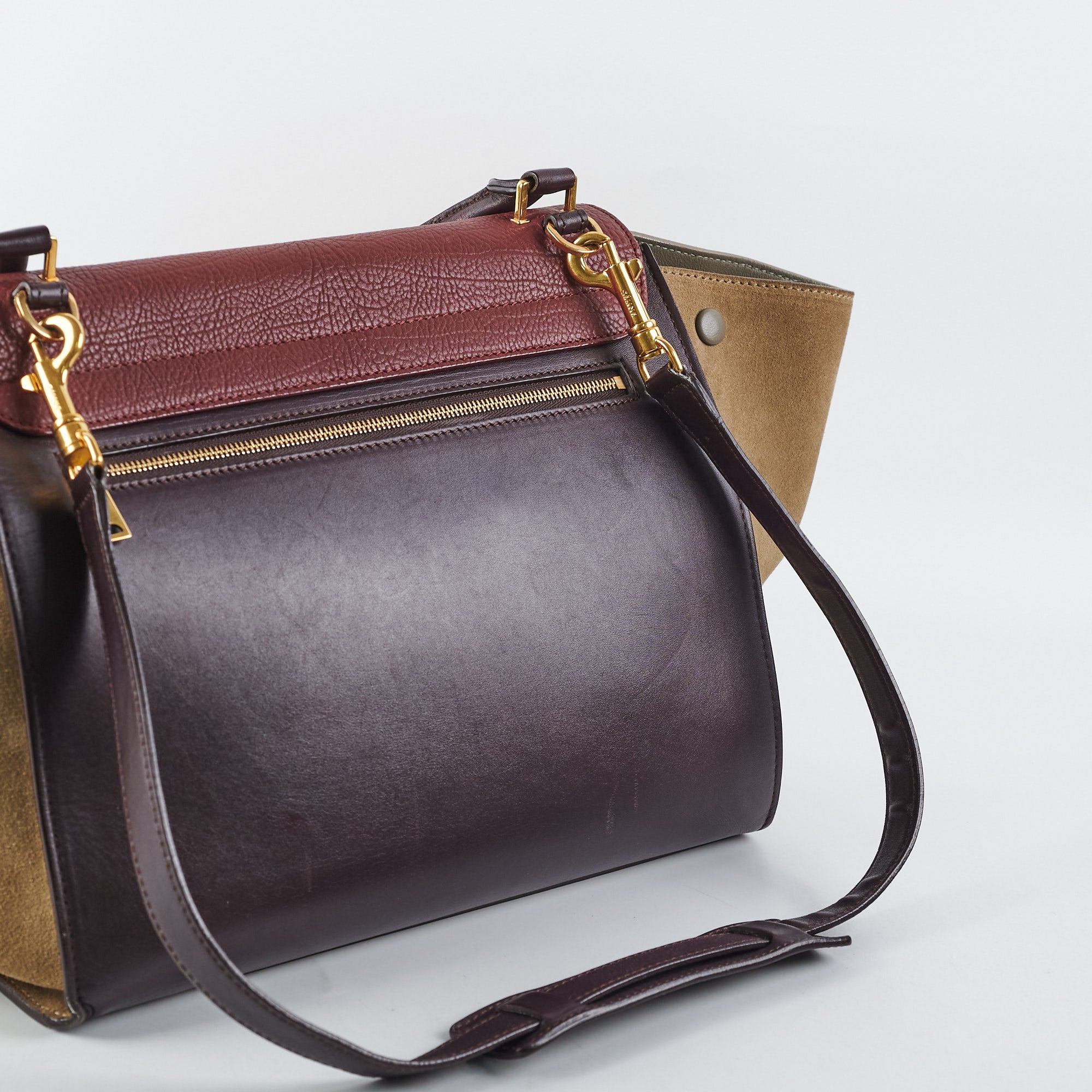 Celine Trapeze Medium Leather Handbag for Women - Luxury Designer Crossbody & Shoulder Bag for Work, Travel & Everyday Use