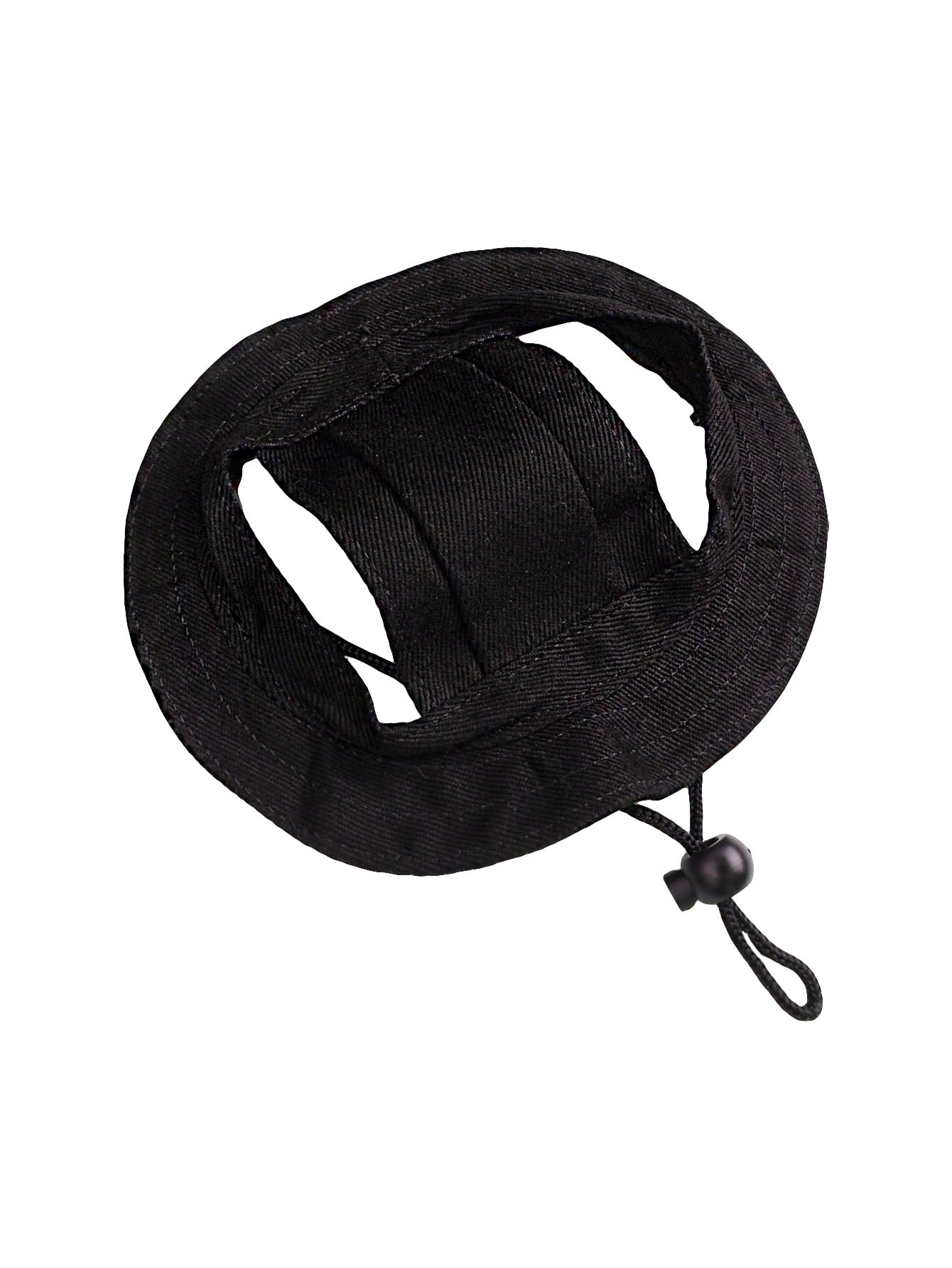 QWINEE Dog Sun Hat with Ear Holes - UV Protection Bucket Hat for Small & Medium Dogs & Cats - Adjustable Pet Cap for Outdoor Activities, Beach, Park & Summer Adventures (Black, Size A)