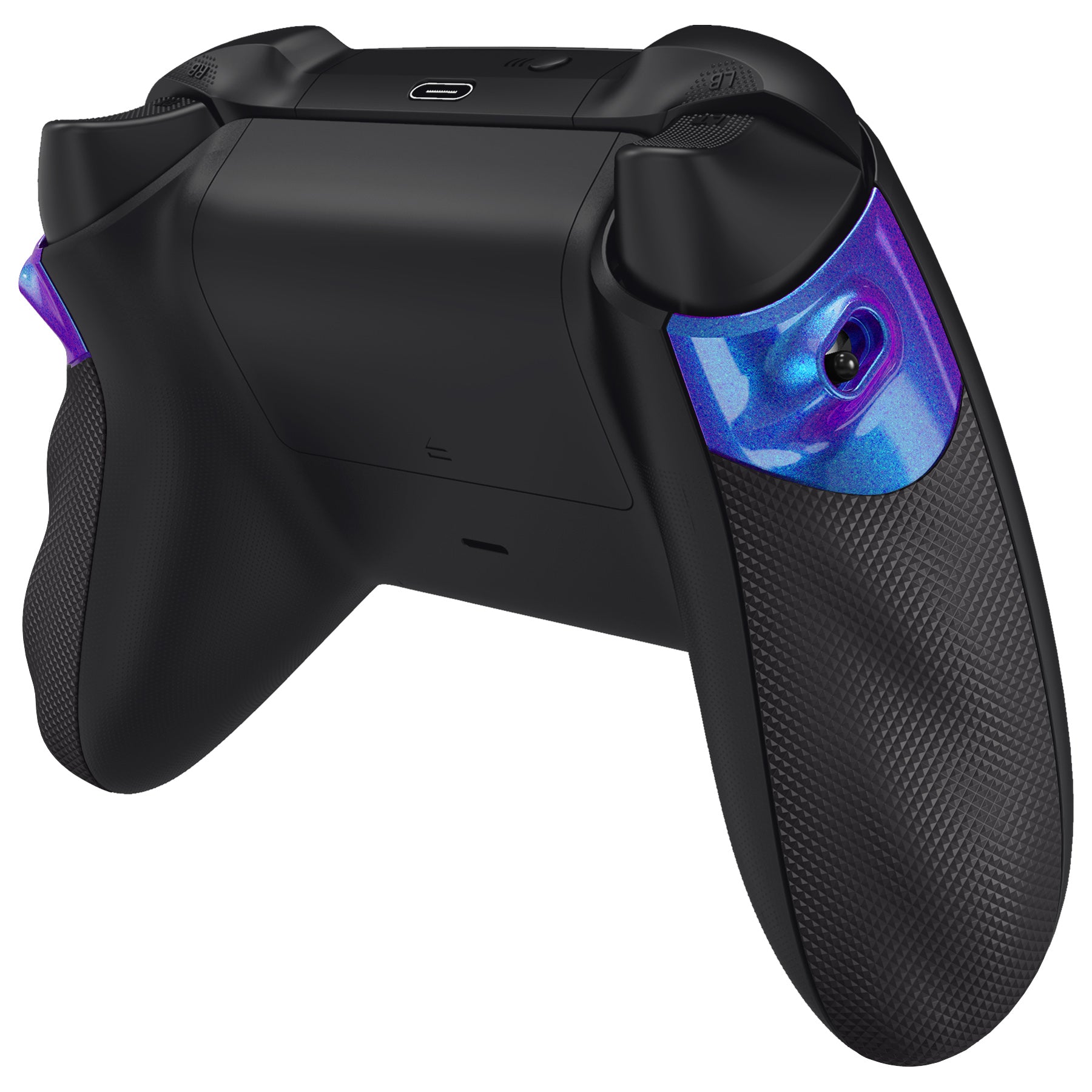 eXtremeRate FLEXOR Rubberized Side Grips & Trigger Stop Kit for Xbox Series X/S Controller & Xbox Core Controller - Chameleon Purple Blue | Enhanced Grip for Gaming Comfort & Precision Control