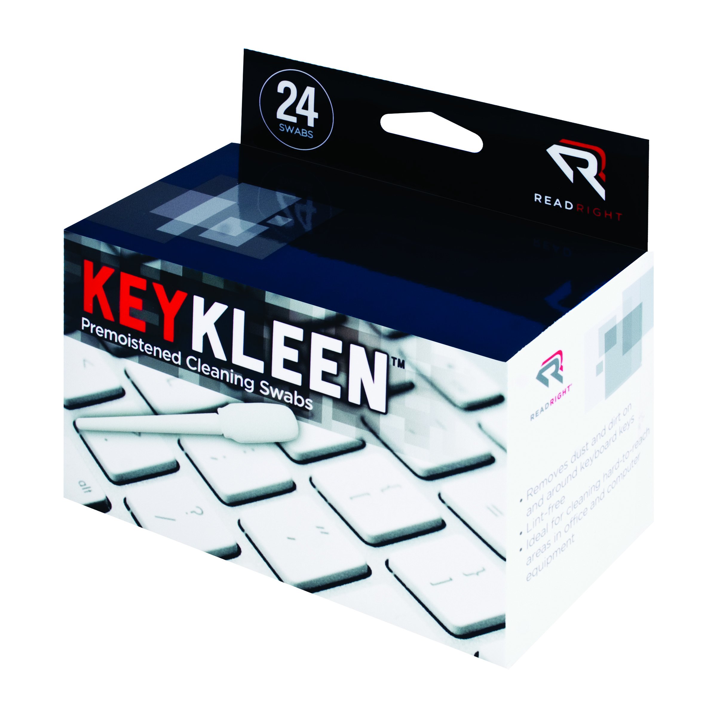 Read Right RR1243 KeyKleen Premoistened Cleaning Swabs - 24 Pack | Perfect for Keyboard, Electronics & Small Device Cleaning