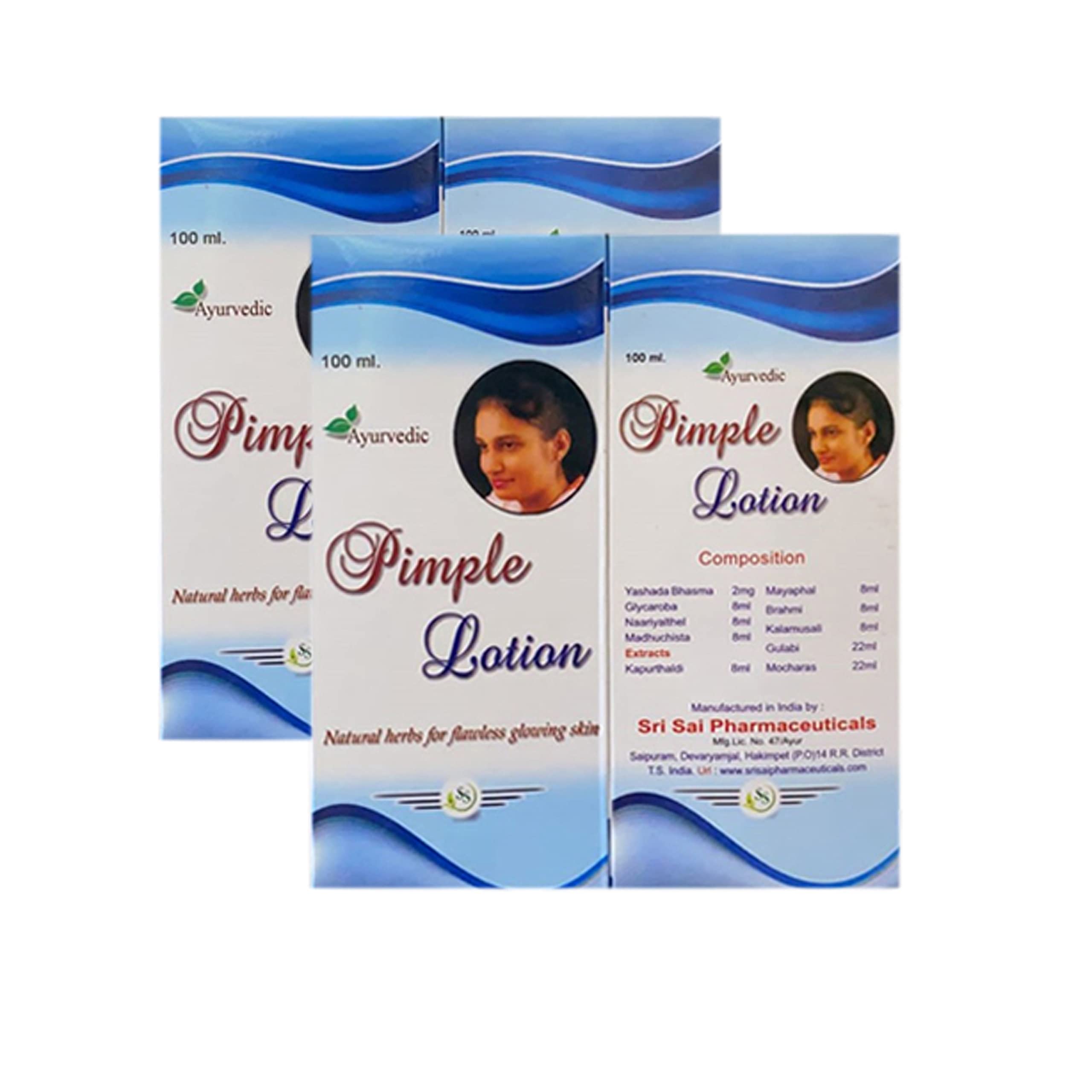 Best Pimple Lotion for Clear Skin | Sri Sai Pharmaceuticals Acne Treatment (2-Pack, 100ml Each) | Perfect for Oily & Acne-Prone Skin Care Routine