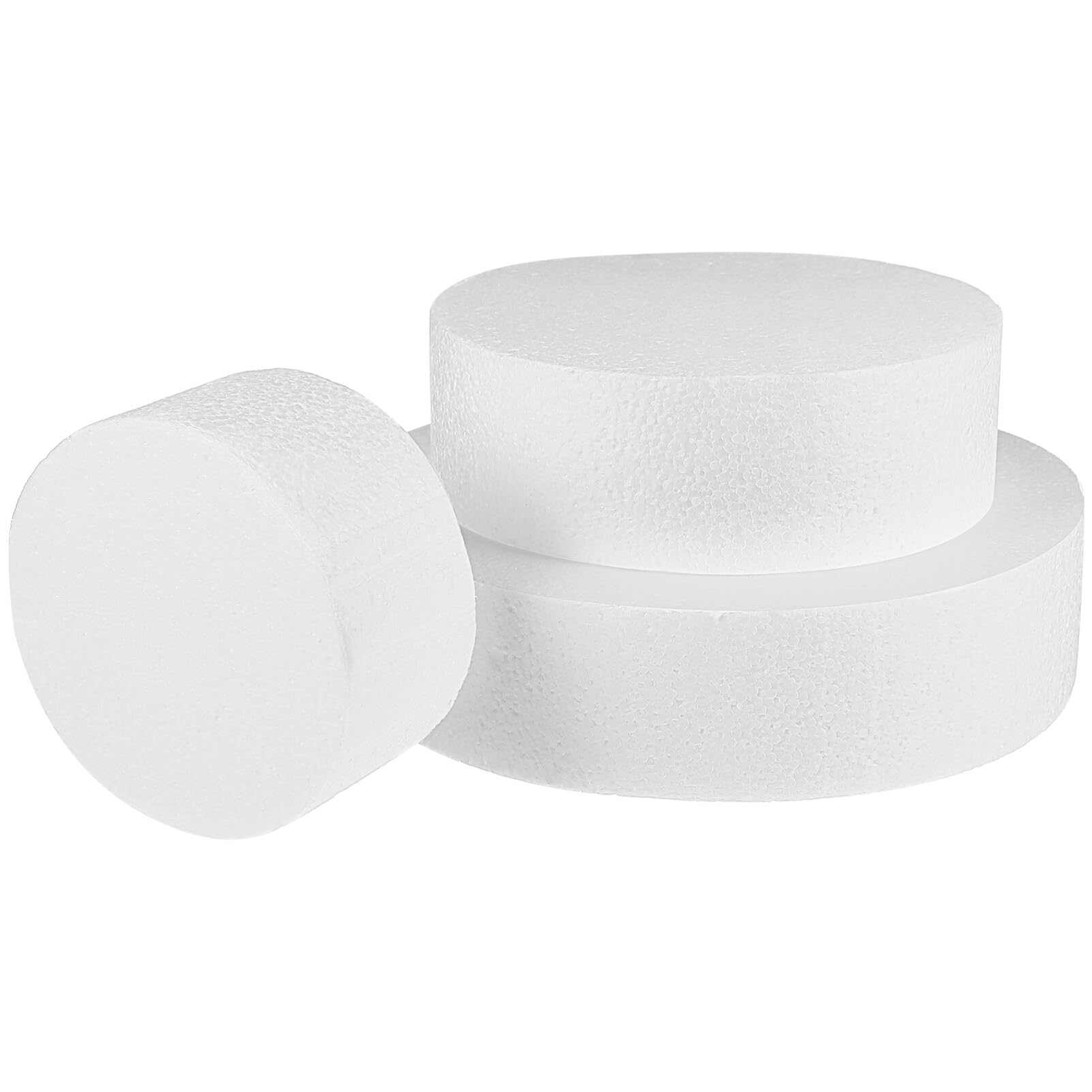 3pcs Round Foam Cake Dummies for Wedding & Party Decor - DIY Cake Molds for Art Crafts, Christmas Display (1.97